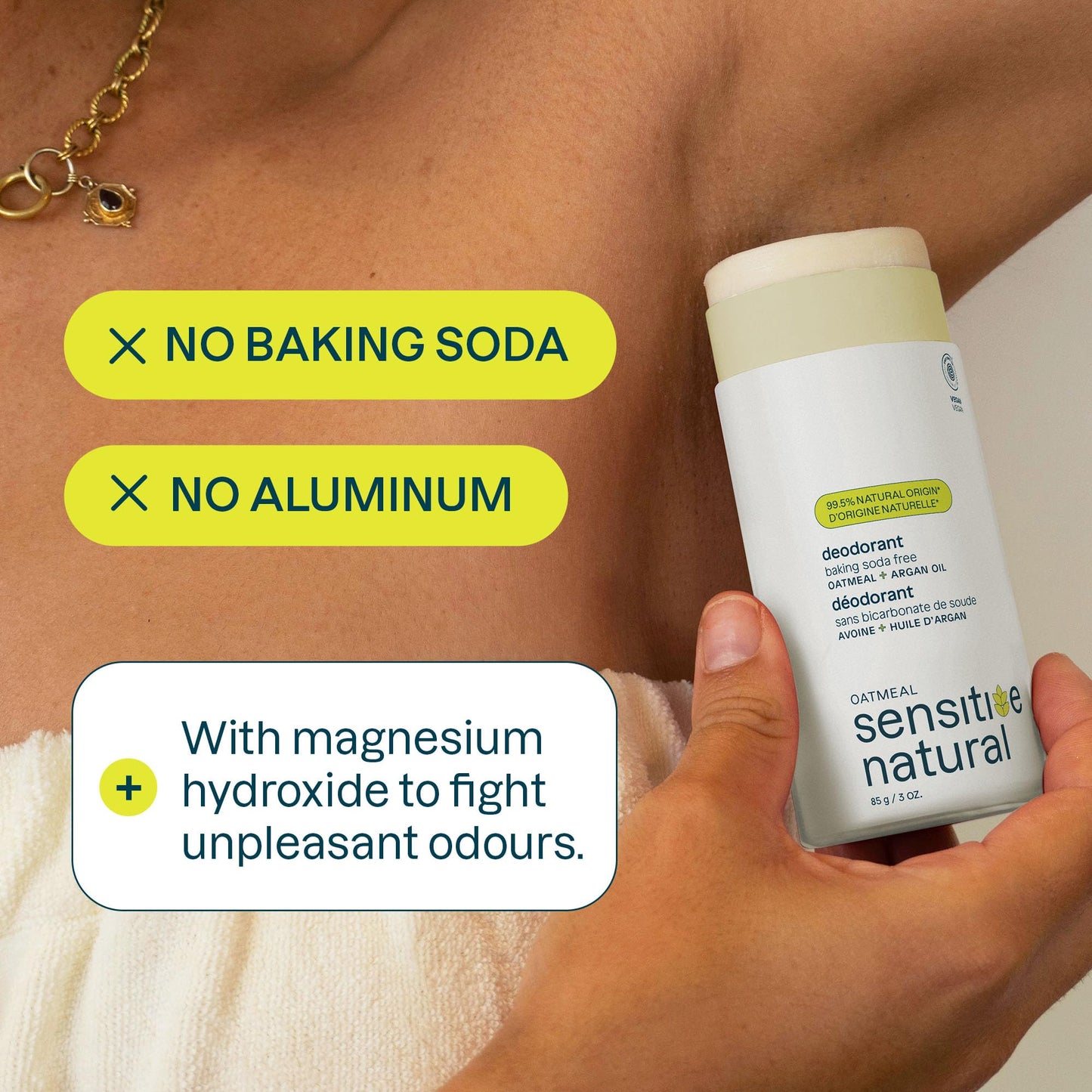 ATTITUDE Baking Soda Free Deodorant for Sensitive Skin with Oatmeal and Argan Oil, EWG Verified, Aluminum Free, Plastic-Free, 3 Ounces Beauty and Personal Care ATTITUDE