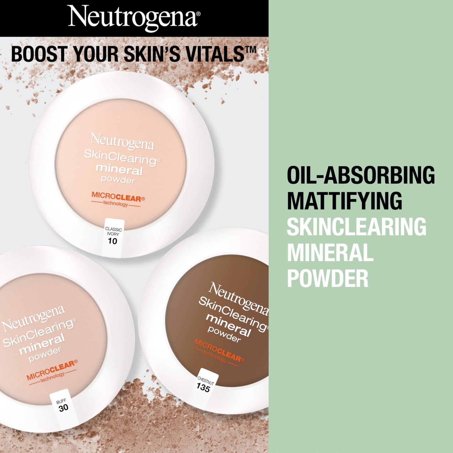Neutrogena SkinClearing Mineral Acne-Concealing Pressed Powder Compact, Shine-Free & Oil-Absorbing Makeup with Salicylic Acid to Cover, Treat Beauty & Personal Care Neutrogena