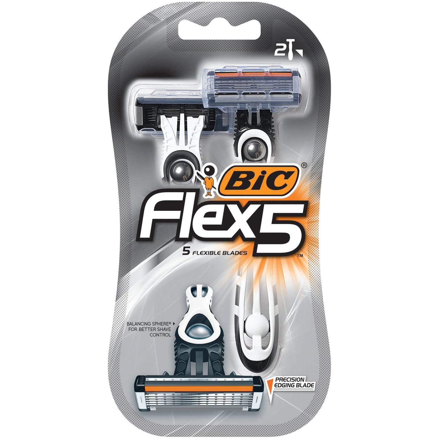BIC Flex 5 Disposable Razors - 5ct, Silver, Pivoting Head, Adjustable, Normal Skin, Adults, Unisex-Adults, Convenience-oriented Beauty and Personal Care BIC