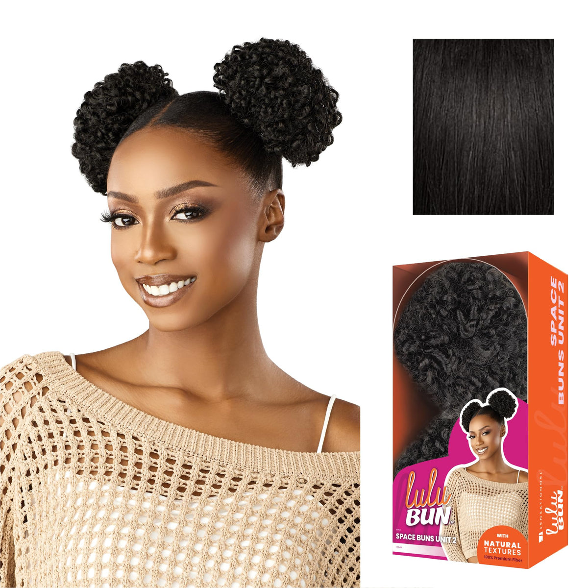 Sensationnel Lulu Bun Hairextensions-Space Buns Unit 2,1B OFFBLACK