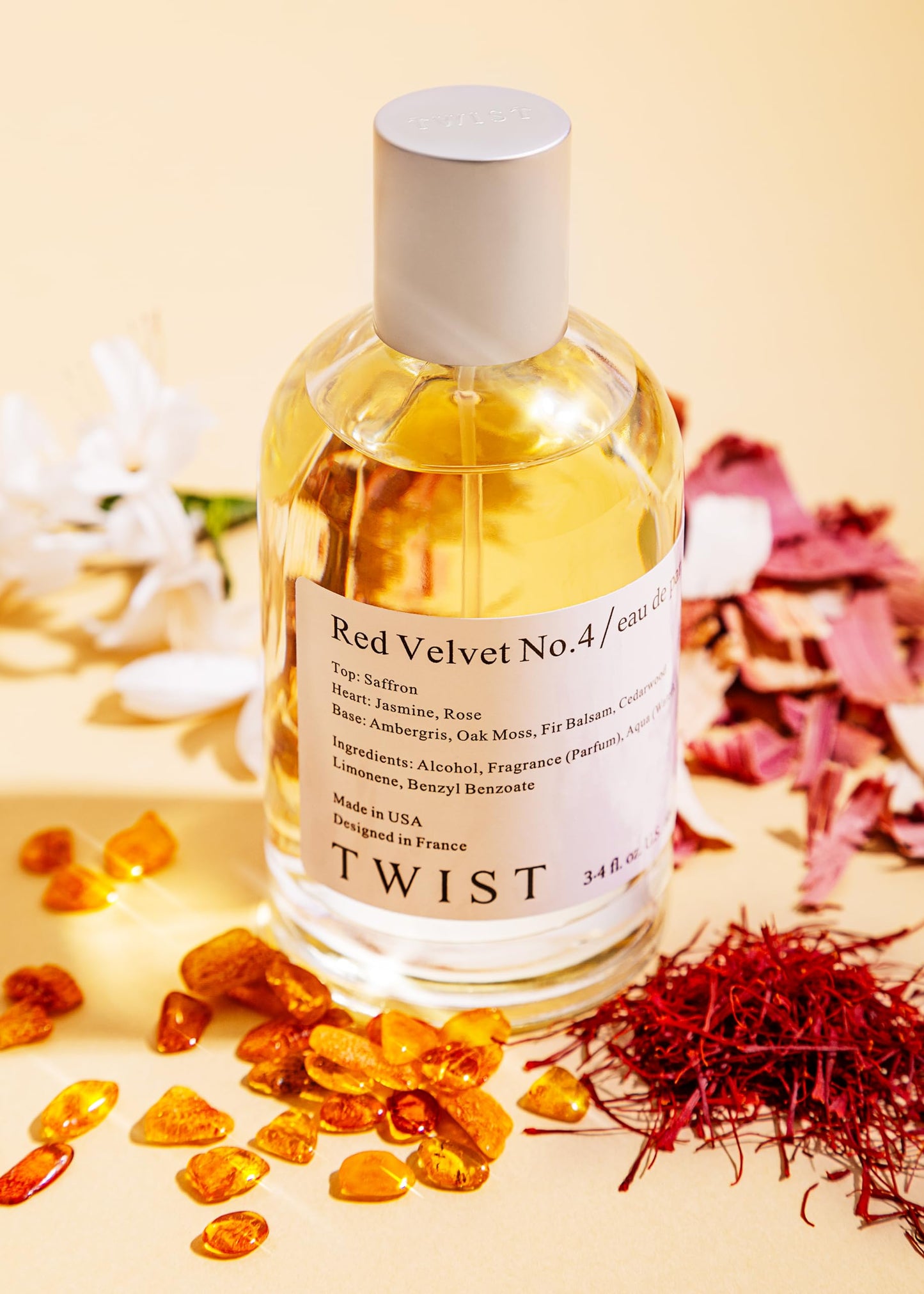 Twist - Red Velvet No. 4 - Eau De Parfum Inspired by MFK Baccarat Rouge 540, Long-Lasting Perfume For Women & Men, Paraben Free, Vegan, Clean Beauty & Personal Care Twist