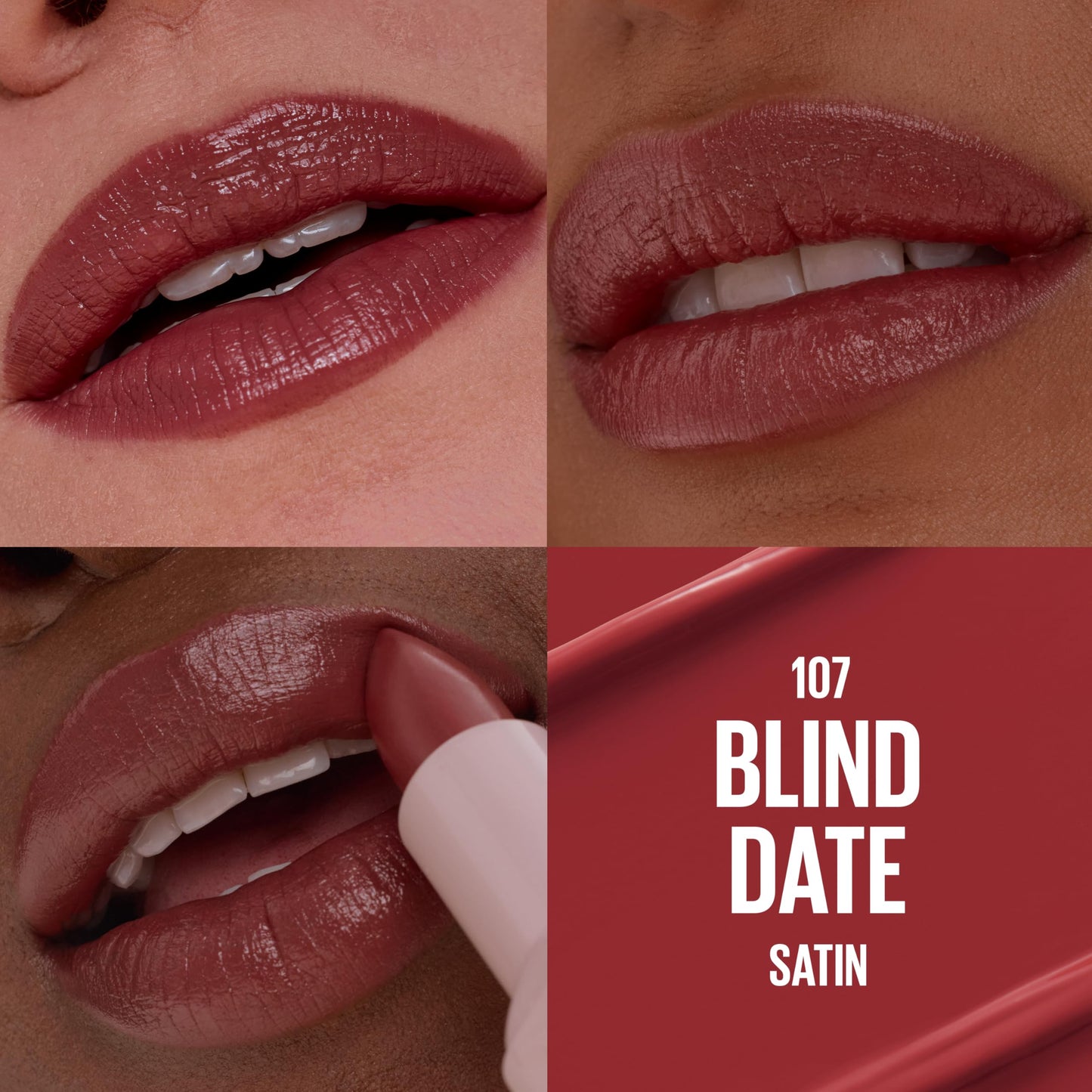 MAYBELLINE Serum Lipstick, Hydrating Lip Makeup with 8HRs of Lip Plumping Moisture with Hyaluronic Acid + Oil Blend, Blind Date (Midtone Brick Mauve Beauty & Personal Care MAYBELLINE
