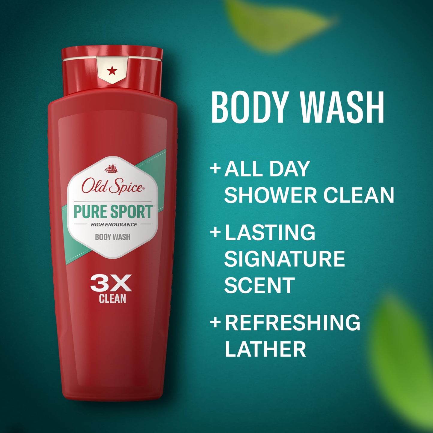 Old Spice Refreshing Body Wash for Men, High Endurance, 3X Defense, 24/7 Shower Fresh with Long Lasting Scent, Pure Sport Scent, 24 oz (Pack of 2) Beauty & Personal Care Old Spice