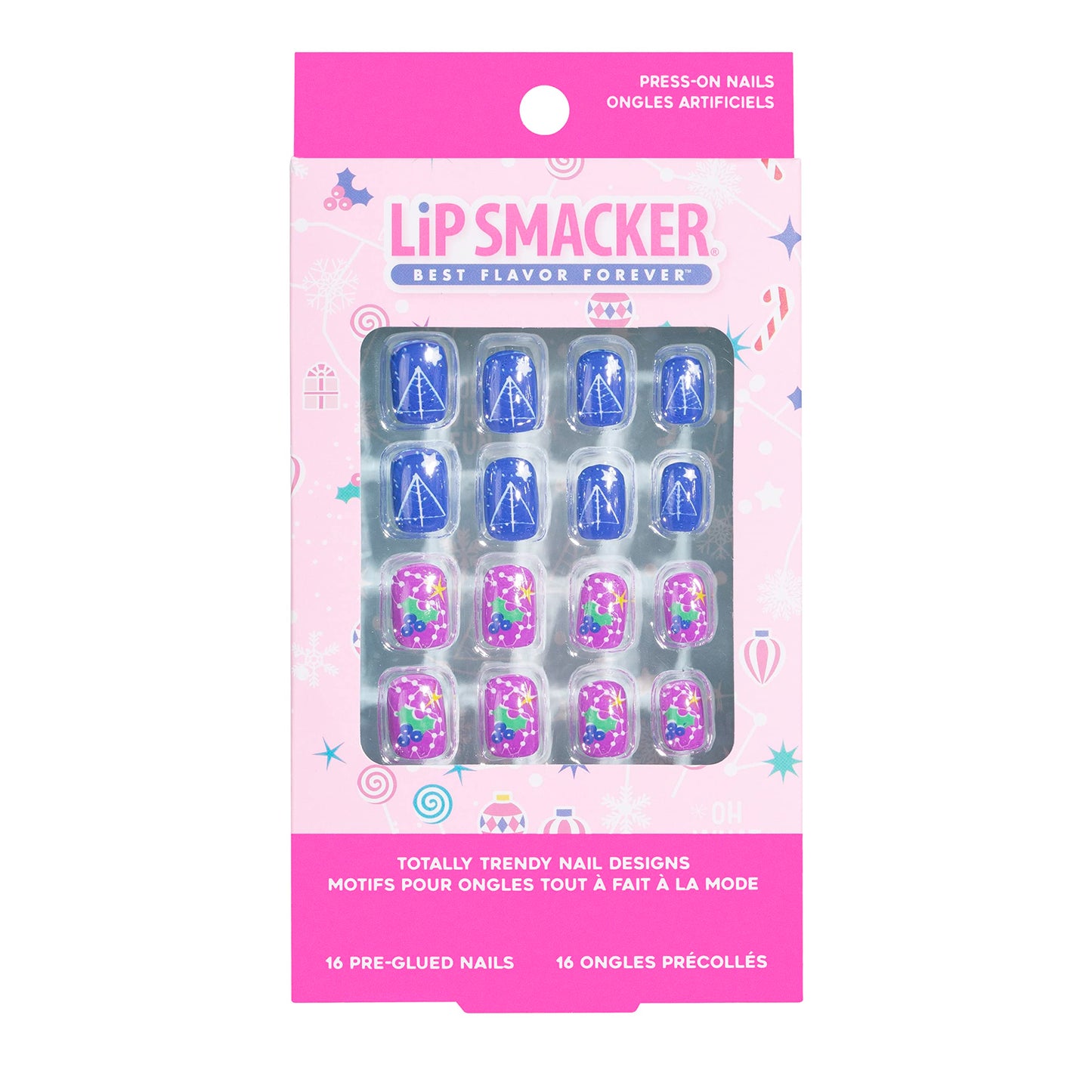 Lip Smacker Original & Best Holiday Press On Nails Stocking Christmas Gifts For Girls Kids Beauty & Personal Care Lip Smacker