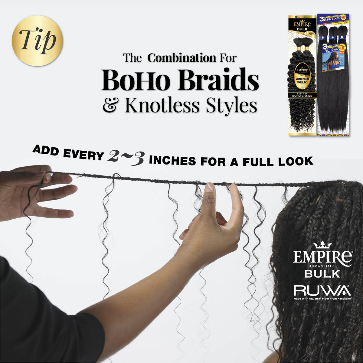 Sensationnel Empire Bulk Braiding-Water Wave,22 inch, S27/613