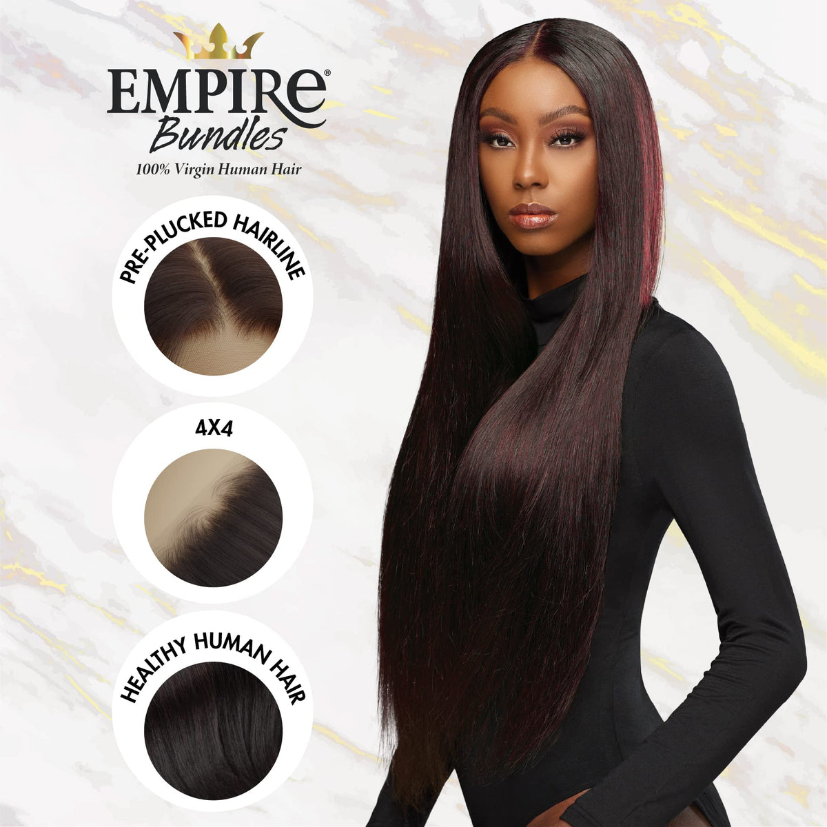 Sensationnel Empire Bundles Multi-Straight,12 14 16 Inch, NATURAL