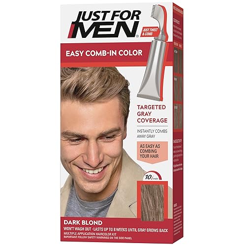 Just For Men Easy Comb-In Color Mens Hair Dye, Easy No Mix Application with Comb Applicator - Dark Blond, A-15, Pack of 1 Beauty & Personal Care Just for Men