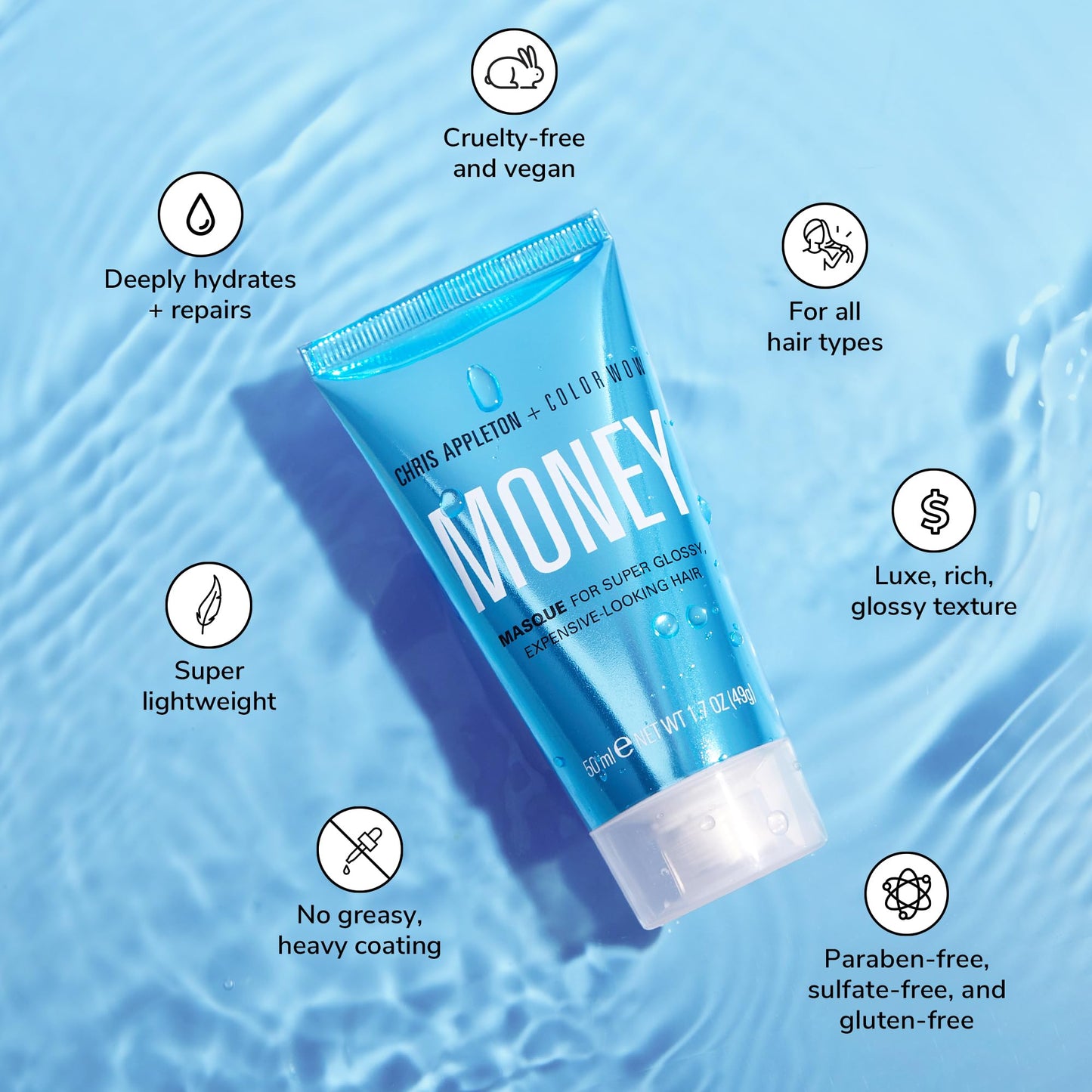 COLOR WOW Money Masque 1.7 Fl Oz - Deep Hydrating Conditioning Treatment by Celebrity Stylist Chris Appleton, Vegan Formula Beauty and Personal Care COLOR WOW