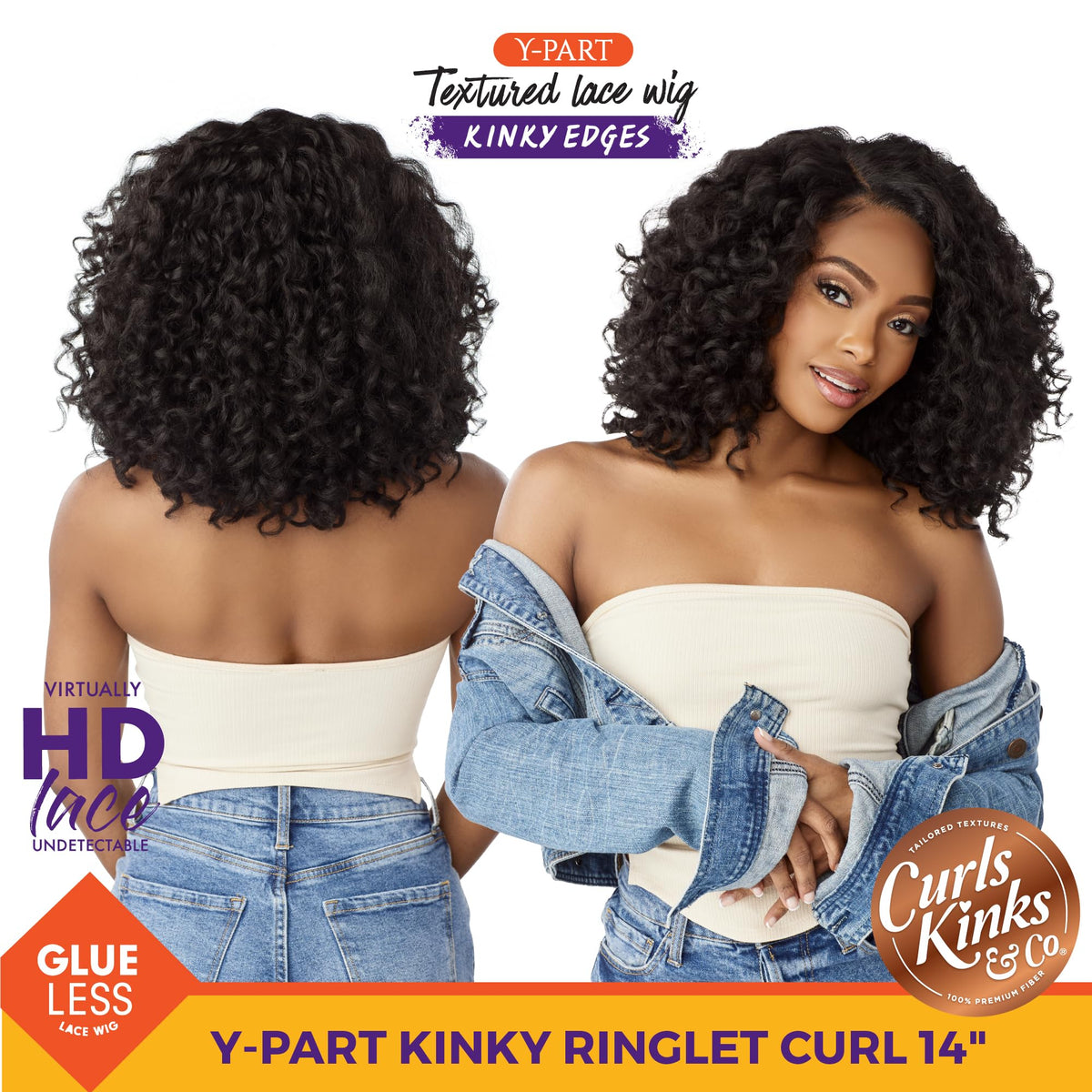 Sensationnel CKCO Kinkyedges Wig-Kinky Ringlet Curl 14 Inch, 2 DARKBROWN