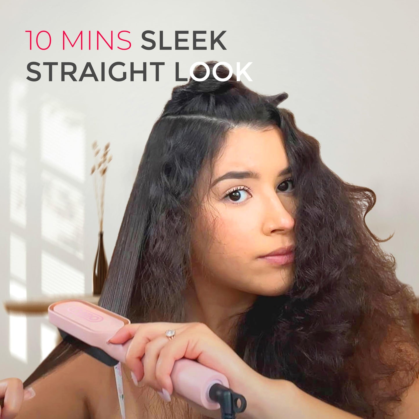 Hair Straightener Brush, TYMO Ring Hair Straightener Comb Straightening Brush for Women with 5 Temps 20s Fast Heating & Dual Voltage, Pink Beauty & Personal Care TYMO
