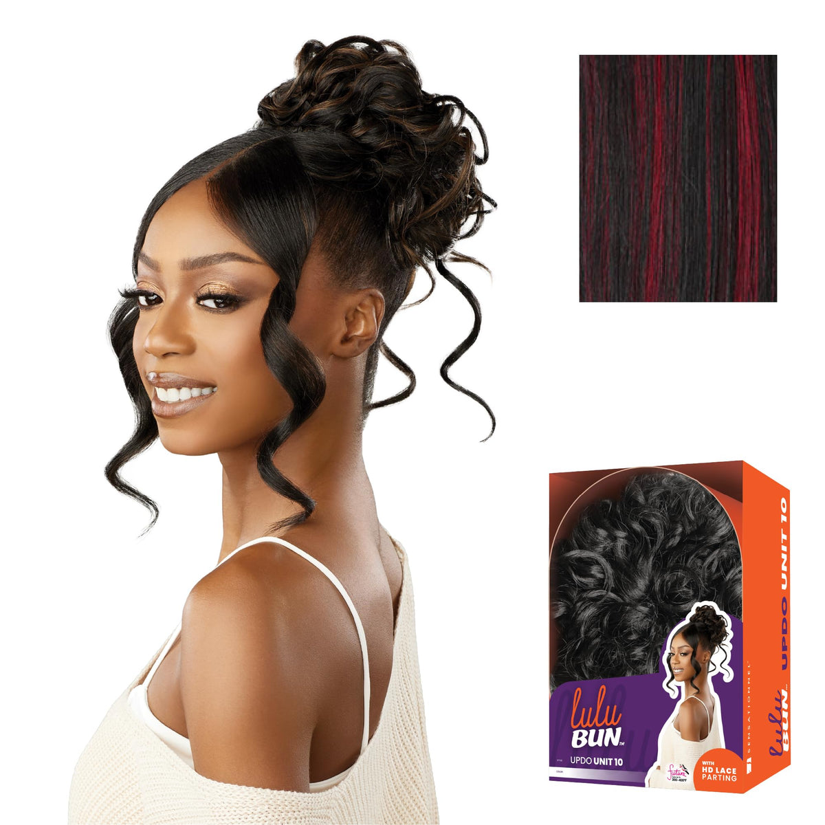 Sensationnel Lulu Bun Updo Hairextensions-Unit 10,F1B/BG
