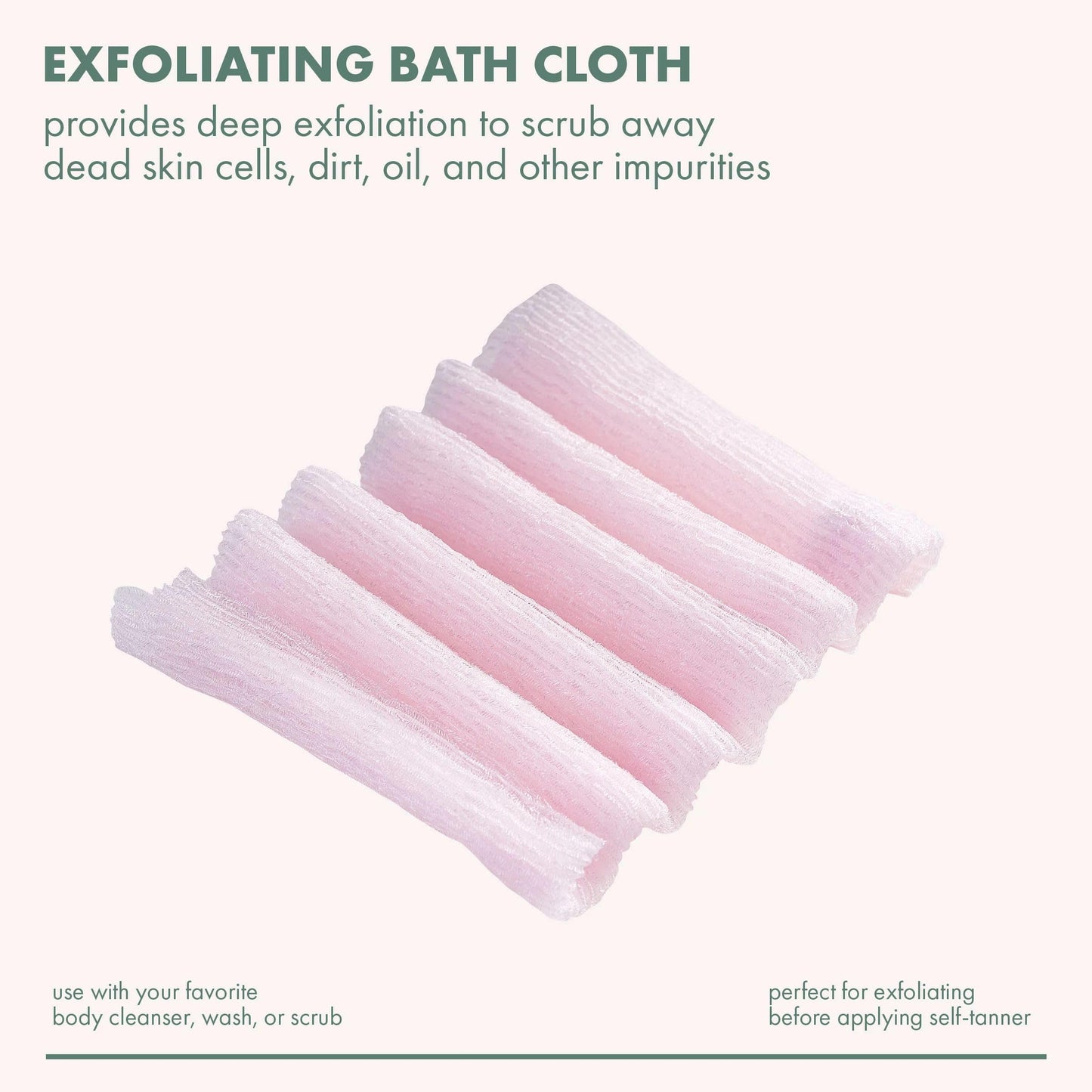 EcoTools 6 Pack Bath Cloth, Exfoliating Washcloth for Shower & Bath, Expands Up to 3 Feet, Remove Dry Skin, Body Scrubber for Exfoliation & Deep Beauty and Personal Care EcoTools