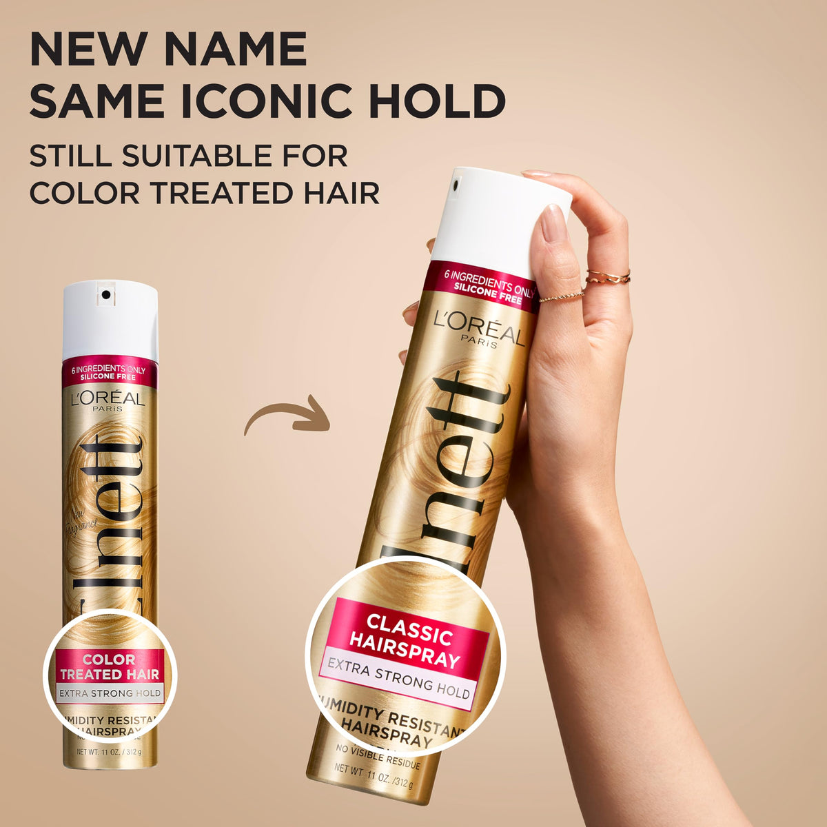 L'Oreal Paris Elnett Satin Extra Strong Hold Color Treated Classic Hairspray, 11 oz Beauty & Personal Care L'Oreal Paris