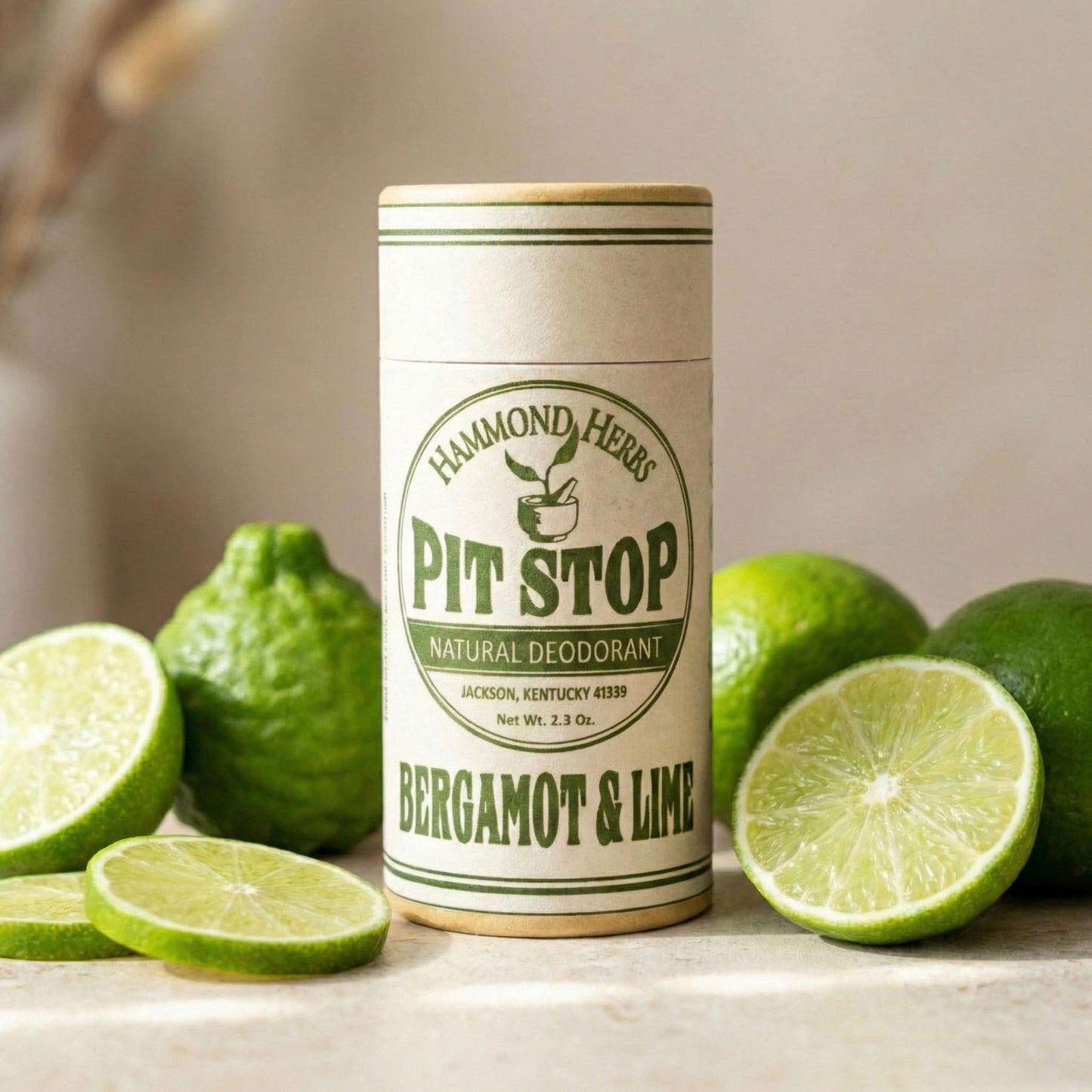 Hammond Herbs - PIT STOP Deodorant - Aluminum-Free, Plastic-Free, All-Natural Odor Control, 3 Pack (Bergamot & Lime) Beauty and Personal Care Hammond Herbs