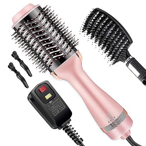 Cosermart 4 in 1 Hot Air Brush with Negative Ion Anti-frizz Blowout Brush for Drying, Straightening, Curling, Salon Volumizing Beauty & Personal Care Cosermart