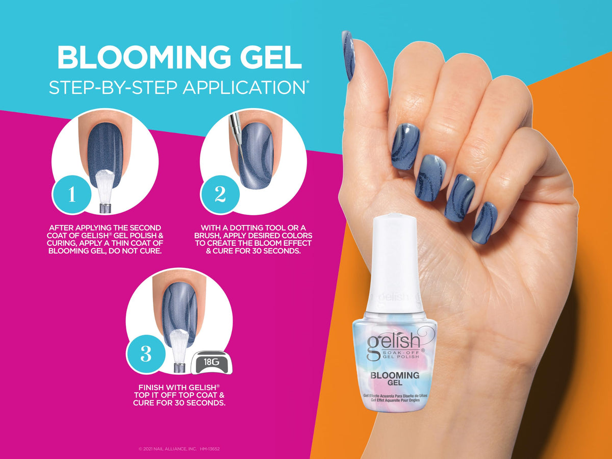 Gelish LED Marble & Watercolor Nail Art Design Coat - Blooming Gel, 15mL