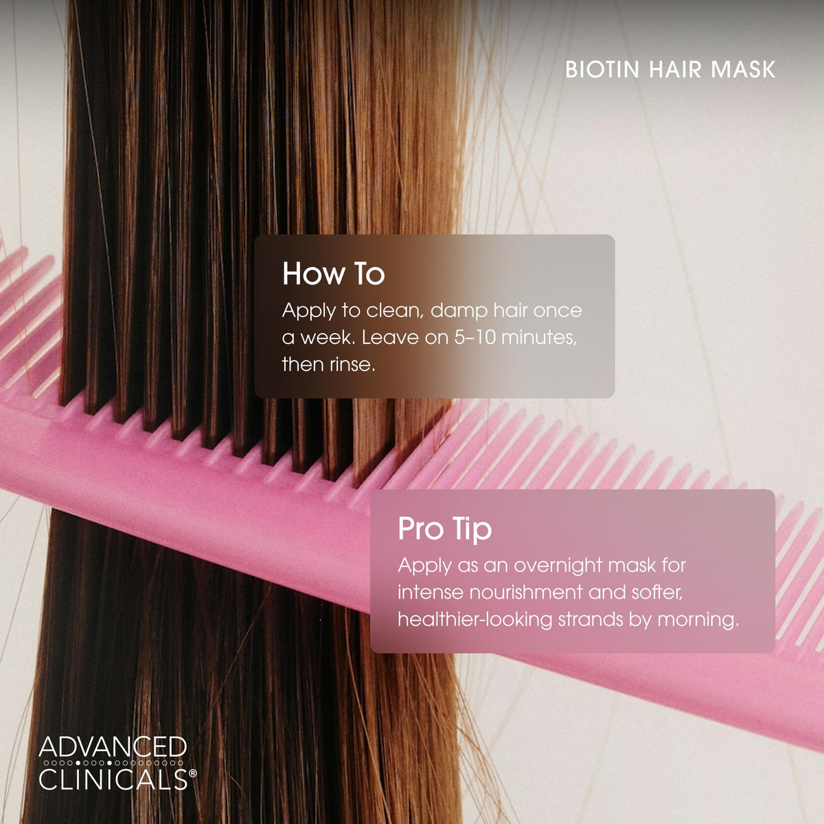 Advanced Clinicals Biotin Hair Treatment Anti-Breakage Repair Hair Mask. Strengthen Broken, Color-Treated Hair W/Repairing Deep Conditioner Manuka