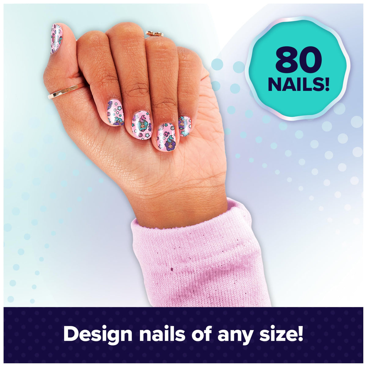 Cool Maker, GO Glam Nail Kit Refill, Unicorn & Mermaid Designs, Style 80 Nails (Packaging May Vary), Arts and Crafts Kids Toys for Ages 7 and up