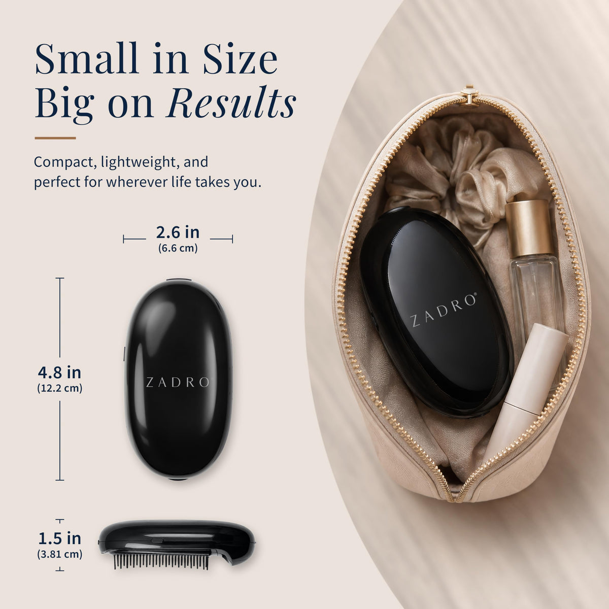 Zadro Detangling Massage Brush with Negative Ion Technology