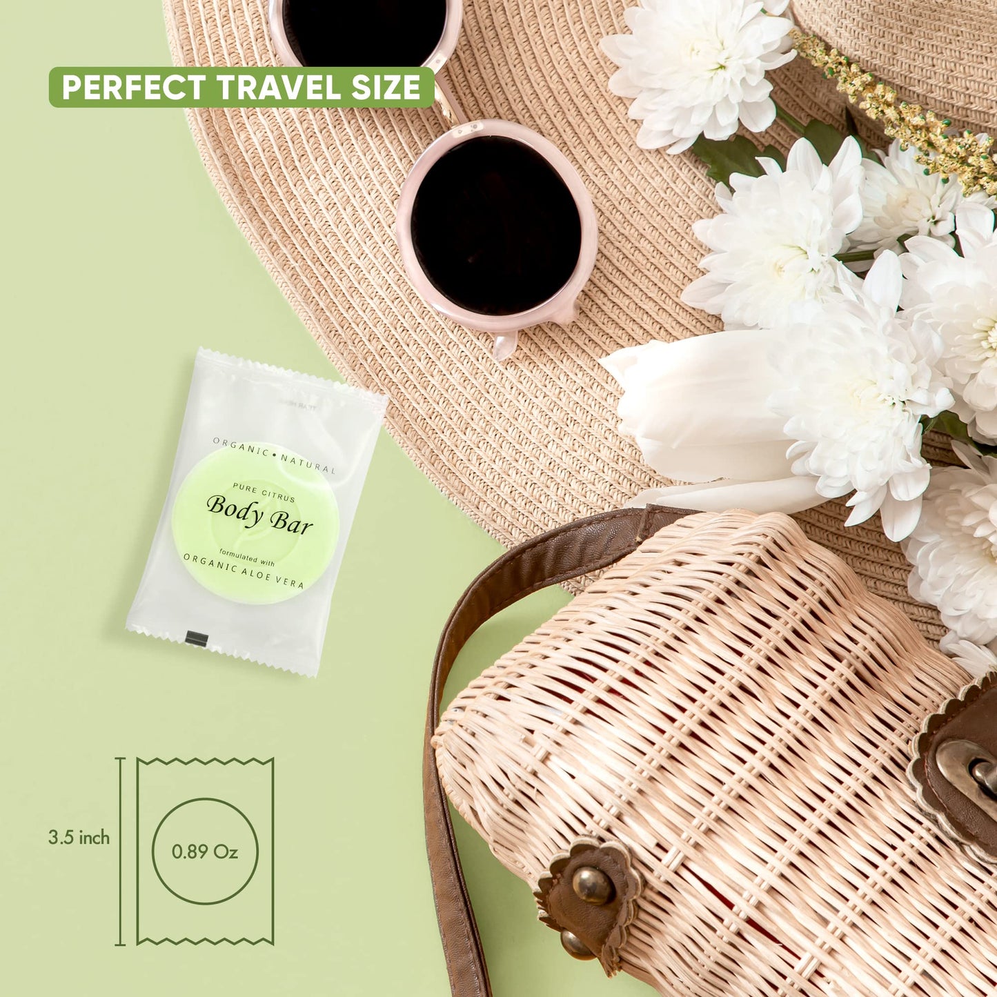 Travel Size Hotel Body Bar Soap 100 Count 1 oz Bars Guest Amenities for Vacation Rentals and Short Term Rentals Paraben Free Lemon & Chamomile Scent Beauty & Personal Care Desert Breeze