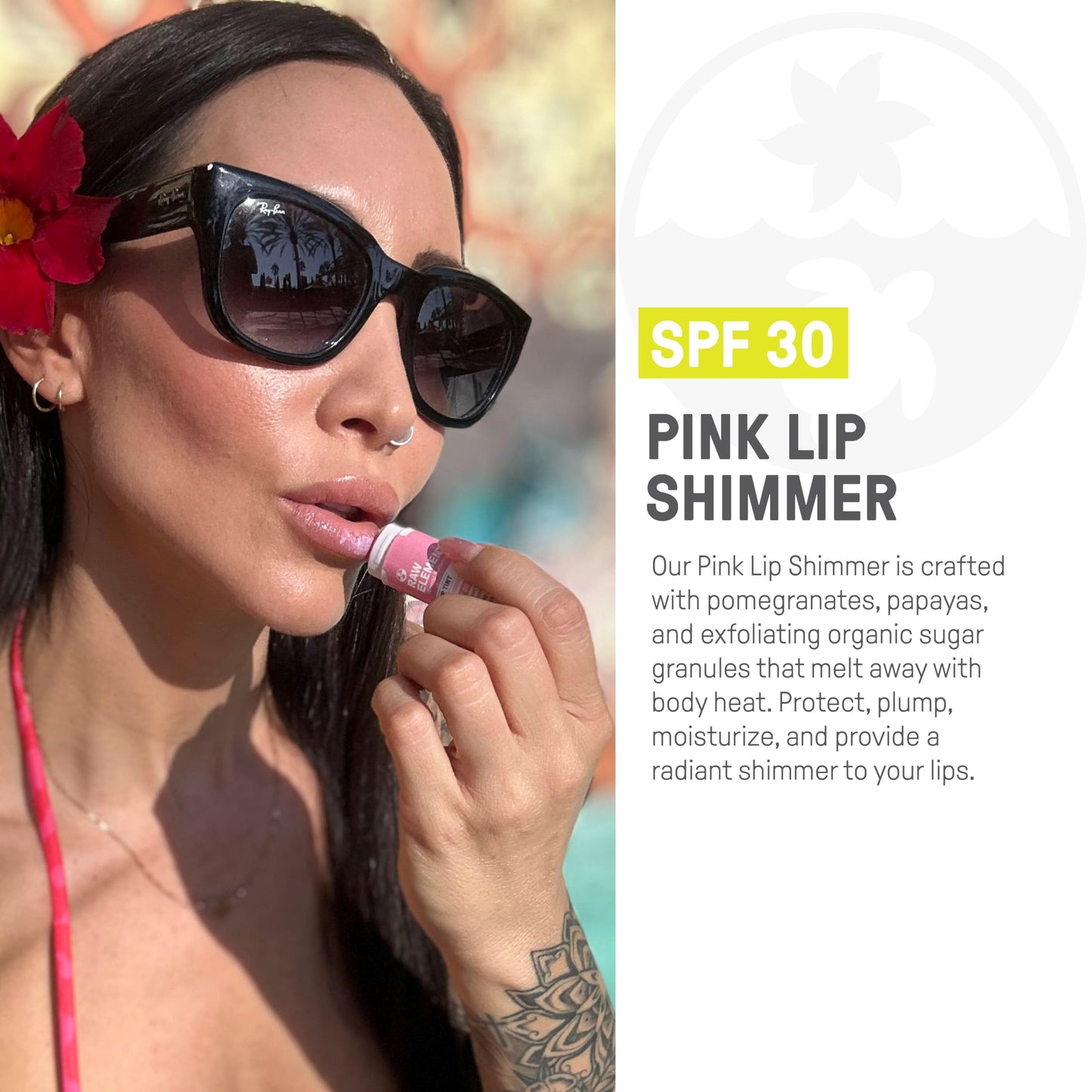 Raw Elements Organic Pink Lip Shimmer Zinc Oxide SPF 30+, 0.15 oz (Pack of 3) Beauty and Personal Care Raw Elements