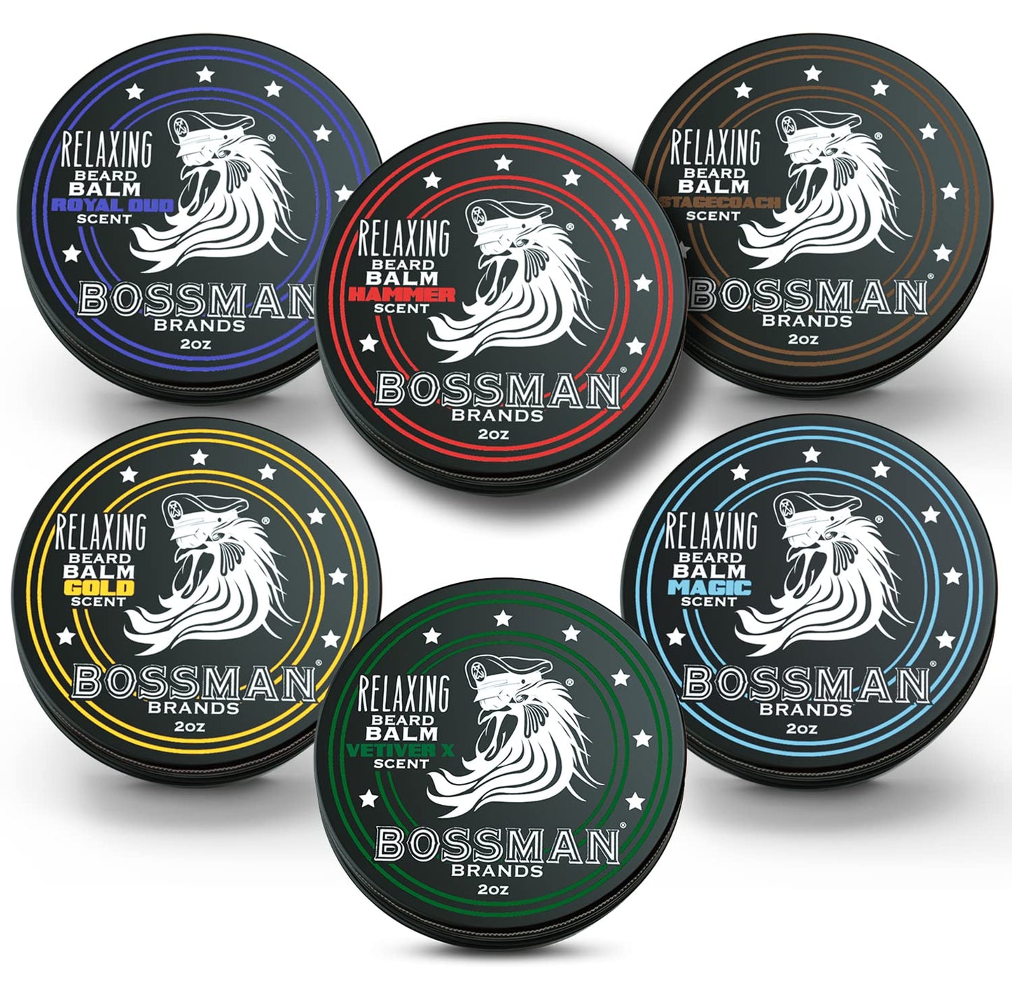 Bossman Beard Balm Variety Pack - Beard Grooming, Growth and Care Kit - Softener and Moisturizer - All 6 Scents Beauty & Personal Care Bossman
