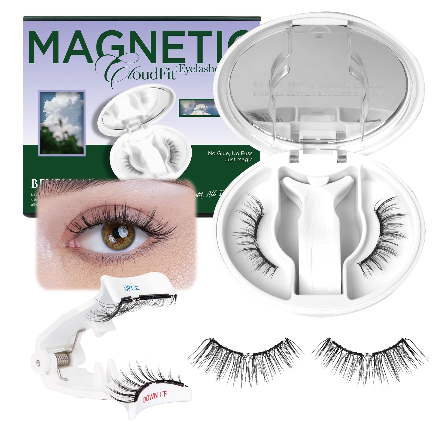 BEYELIAN Magnetic Eyelashes with Applicator Soft Natural Look Magnetic Lashes Kit MAGNETIC-REW42 Beauty and Personal Care BEYELIAN Default Title