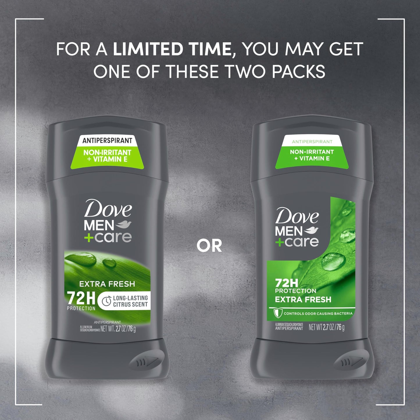 Dove Men+Care Extra Fresh Men's Antiperspirant Deodorant Stick Extra Fresh Twin pack With 72-hour sweat & odor protection with 1/4 Moisturizing Cream Beauty and Personal Care DOVE MEN + CARE