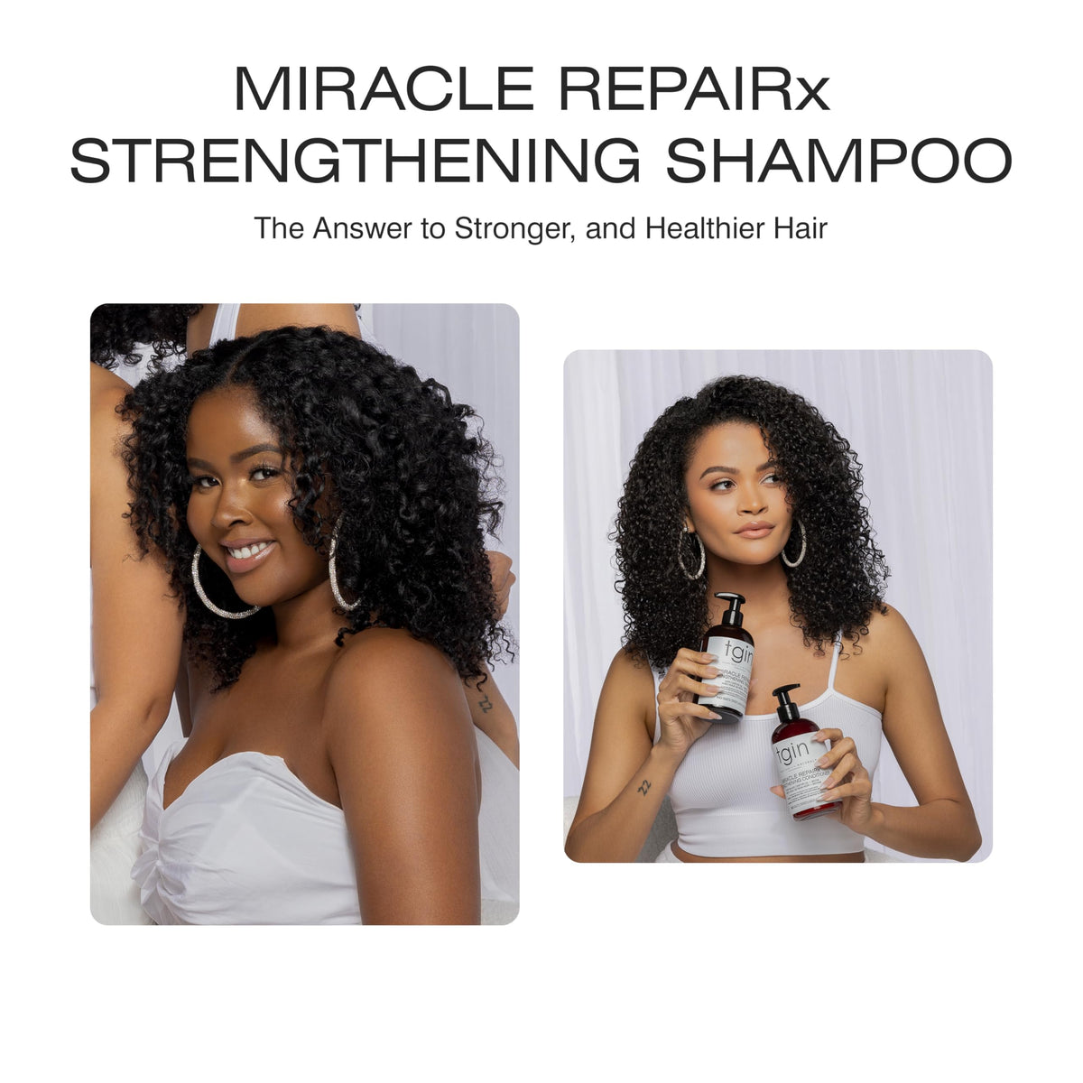 tgin Strengthening Shampoo - Hair Growth Shampoo for Curly & Wavy Hair