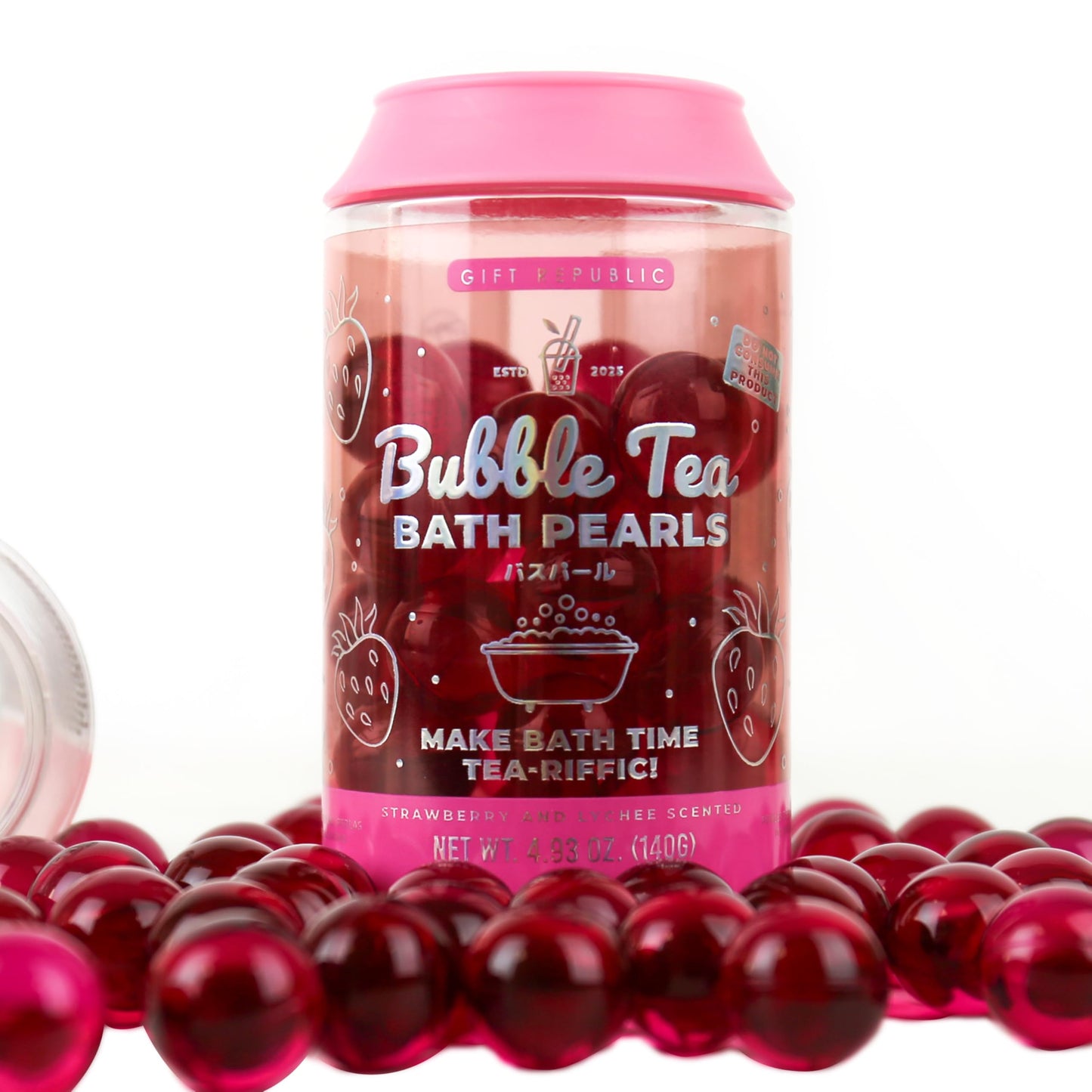 Gift Republic Bubble Tea Bath Pearls, Red Beauty and Personal Care Gift Republic