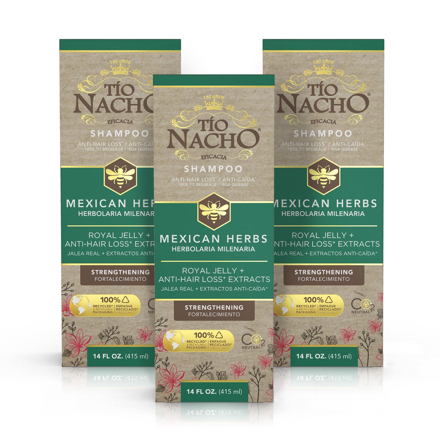 Tío Nacho Mexican Herbs Anti-Hair Loss Shampoo with Royal Jelly and Rosemary Extract, Strengthening Herbal Shampoo for Men and Women, Nourishing Beauty & Personal Care Tio Nacho