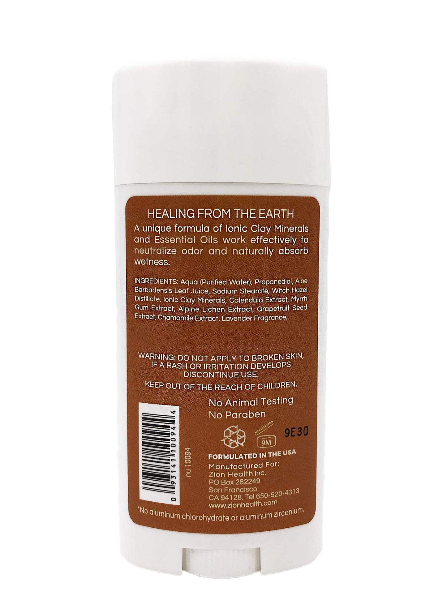 Zion Health, Deodorant Clay Dry Solid Lavender, 2.5 Ounce Beauty and Personal Care Zion Health