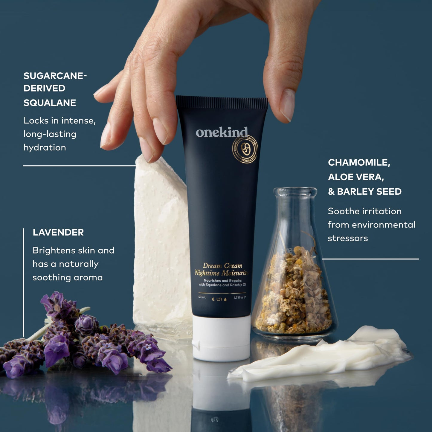Onekind Night Moisturizer for Face, Hydrating Dream Cream for Wrinkles, Night Cream for Women Anti Aging with Squalane, Rosehip & Shea Butter for Dry Beauty & Personal Care Onekind