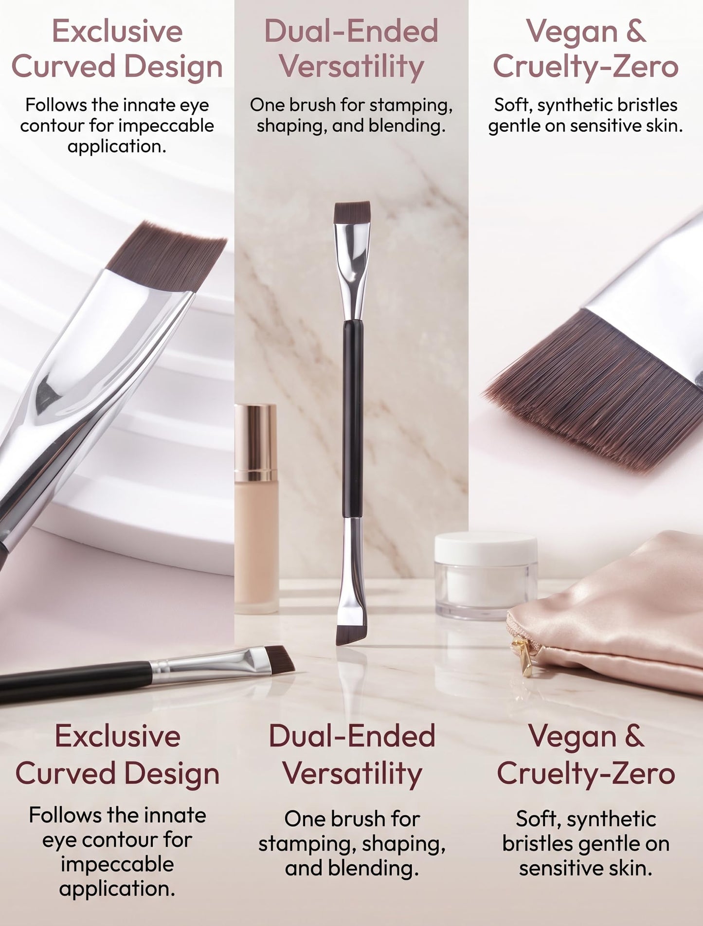 The Double-headed Arc Brush Special Curved Brush Head Creates Perfect Eyeliner and Eye Shadow?E48-2? Beauty & Personal Care JEZTDKLE