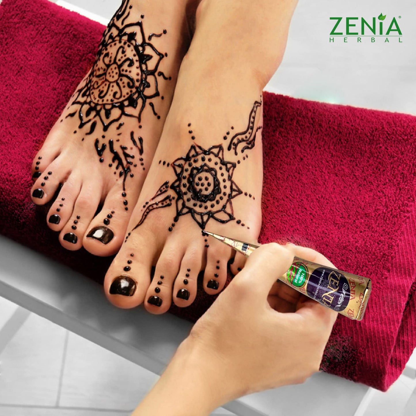Zenia 100% Natural Temporary Tattoo Paste Cone | 1 Cone 25 grams | Indian Body Art Painting Drawing Tattoos Freckles (Reddish-Brown Color) Beauty and Personal Care Zenia