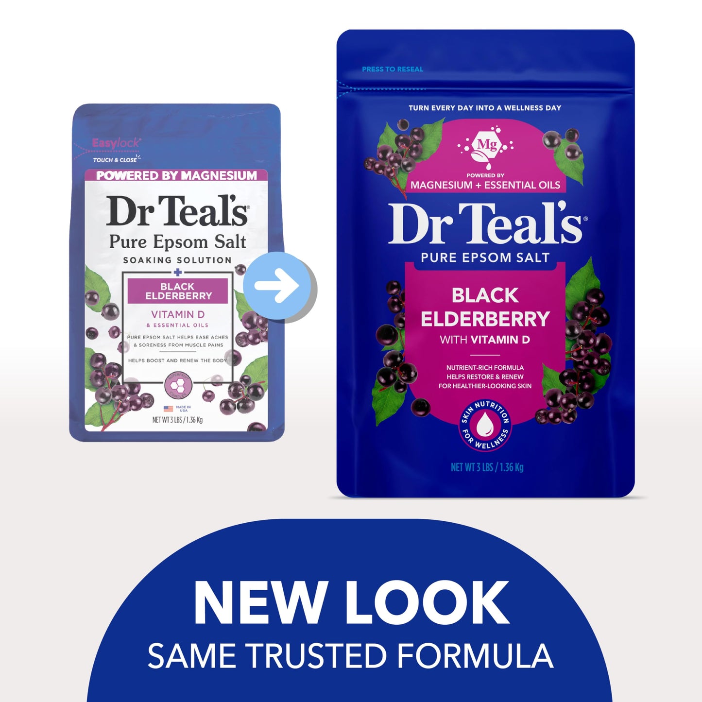 Dr Teal's Epsom Salt Magnesium Soak, Black Elderberry with Vitamin D, 3 lbs Beauty and Personal Care Dr Teal's