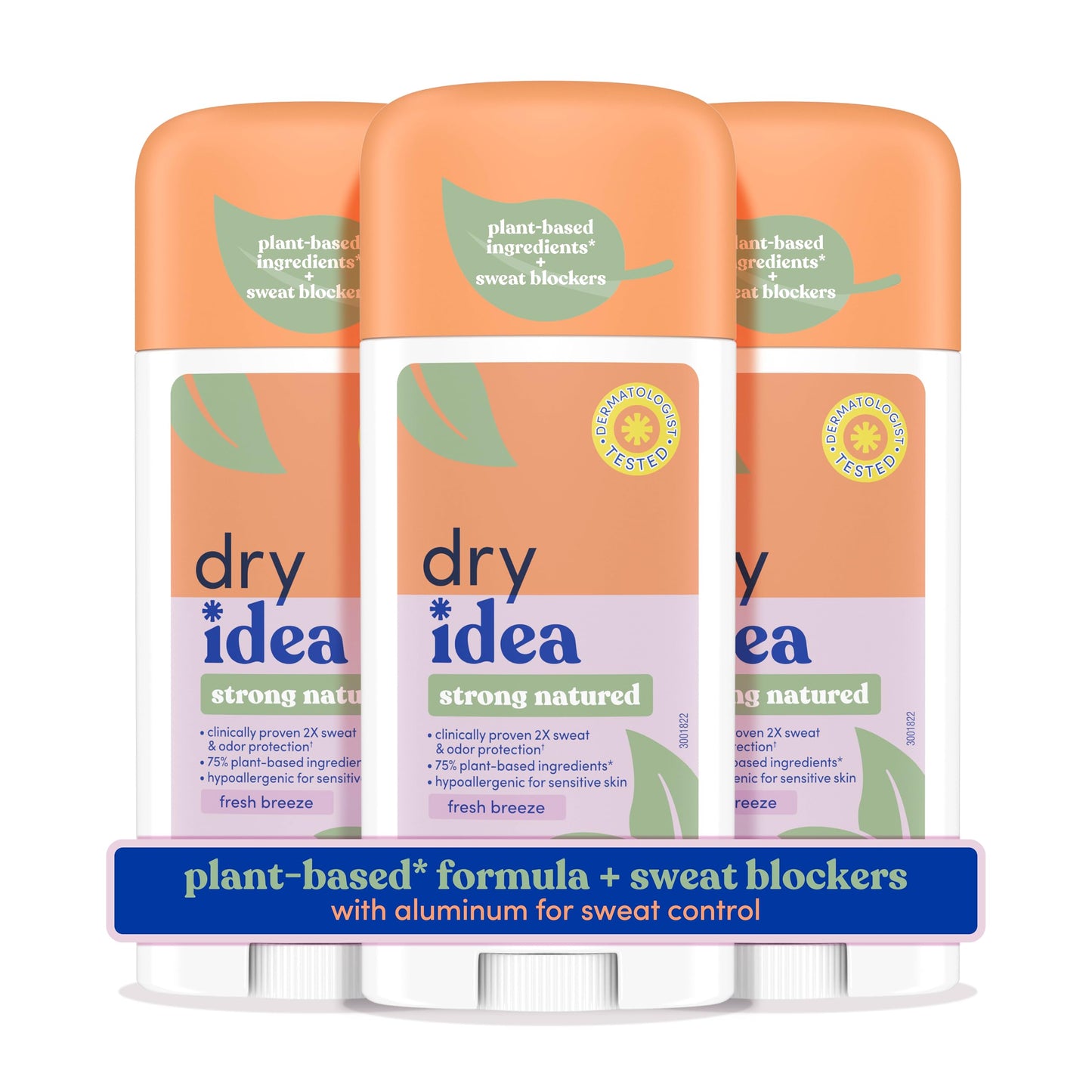Dry Idea Plant Based Antiperspirant with Aluminum Sweat Blockers Invisible Solid Deodorant for Women - Fresh Breeze Scent, 72Hr Sweat & Odor Control Beauty and Personal Care Dry Idea