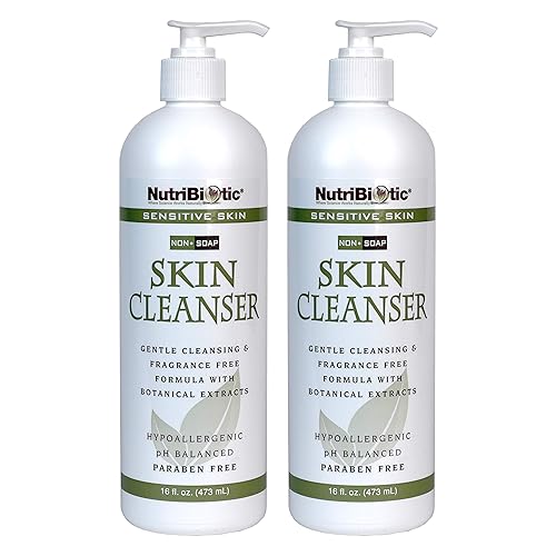 NutriBiotic - Sensitive Skin Non-Soap Skin Cleanser, 16 Oz Twin Pack with GSE (Citricidal) | pH Balanced, Hypoallergenic & Biodegradable | Free Beauty & Personal Care NutriBiotic