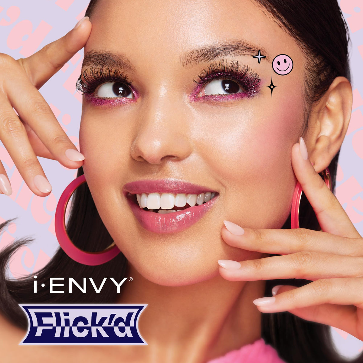 i-ENVY False Lashes Flick'd D-Curl Strip Lashes Volume Bouncy Natural Clear Band Cat Eye Dramatic Trendy Extensions Reusable Eye Lashes (03) Beauty & Personal Care i•ENVY