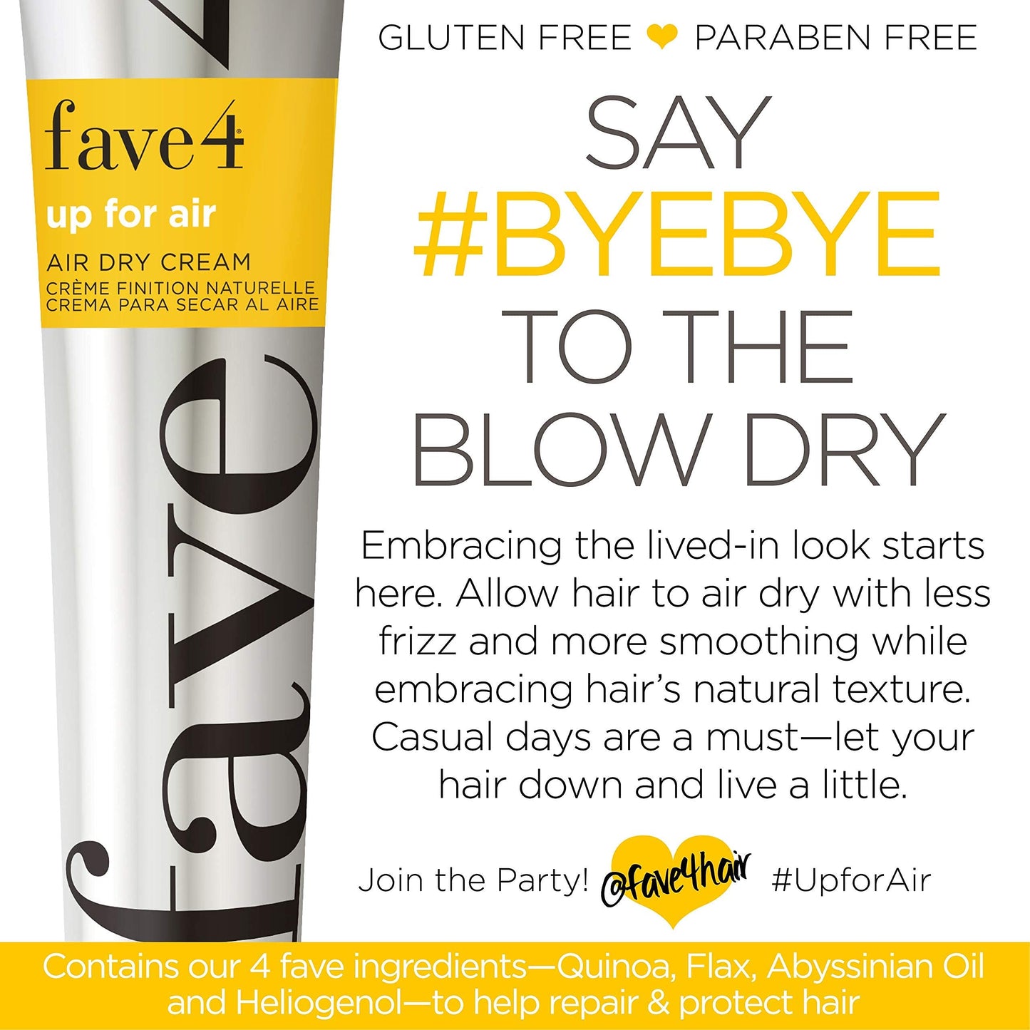 fave4 hair Up for Air Styling Cream, Air Dry Cream for Heat Free Styling & Smoothing, 5.5 fl oz Beauty & Personal Care fave4