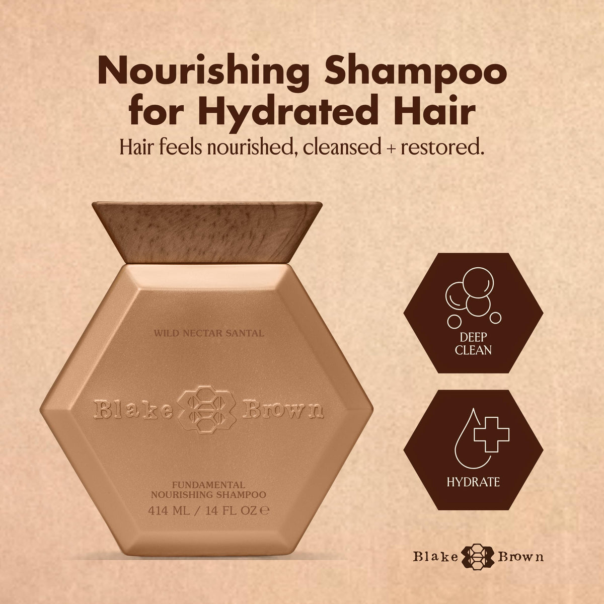 BLAKE BROWN | Fundamental Nourishing Shampoo - Wild Nectar Santal | 8 FL OZ