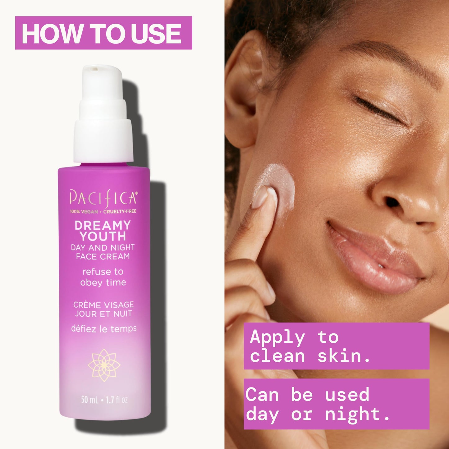 Pacifica Face Moisturizer Lotion - Dreamy Youth Day & Night Face Cream, Daily Skincare, Grapeseed Oil, Peptides, Hydrating, Facial Lotion, Skincare Beauty & Personal Care Pacifica