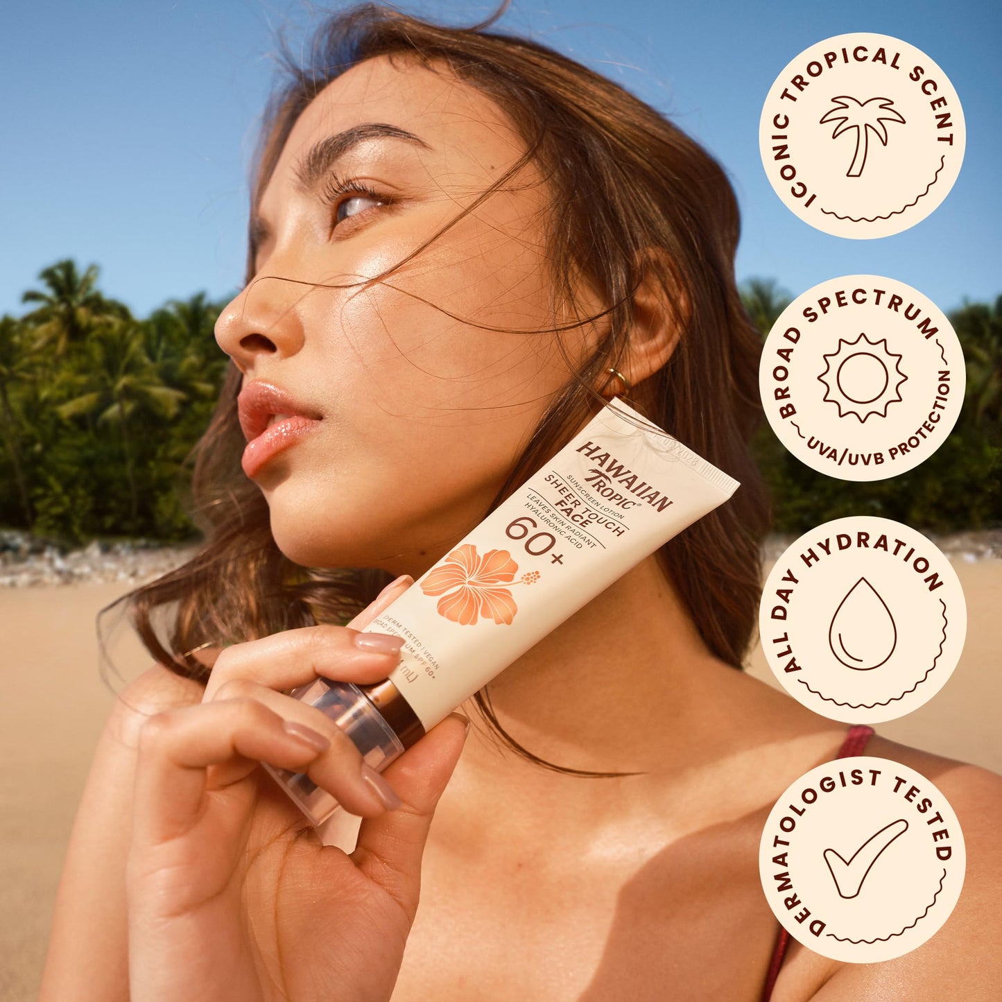 Hawaiian Tropic Sheer Touch Face Sunscreen Lotion SPF 60, 2.5 Fl Oz | Travel Size Sunscreen for Face, Sunblock Lotion, 2.5 Fl Oz Beauty & Personal Care Hawaiian Tropic