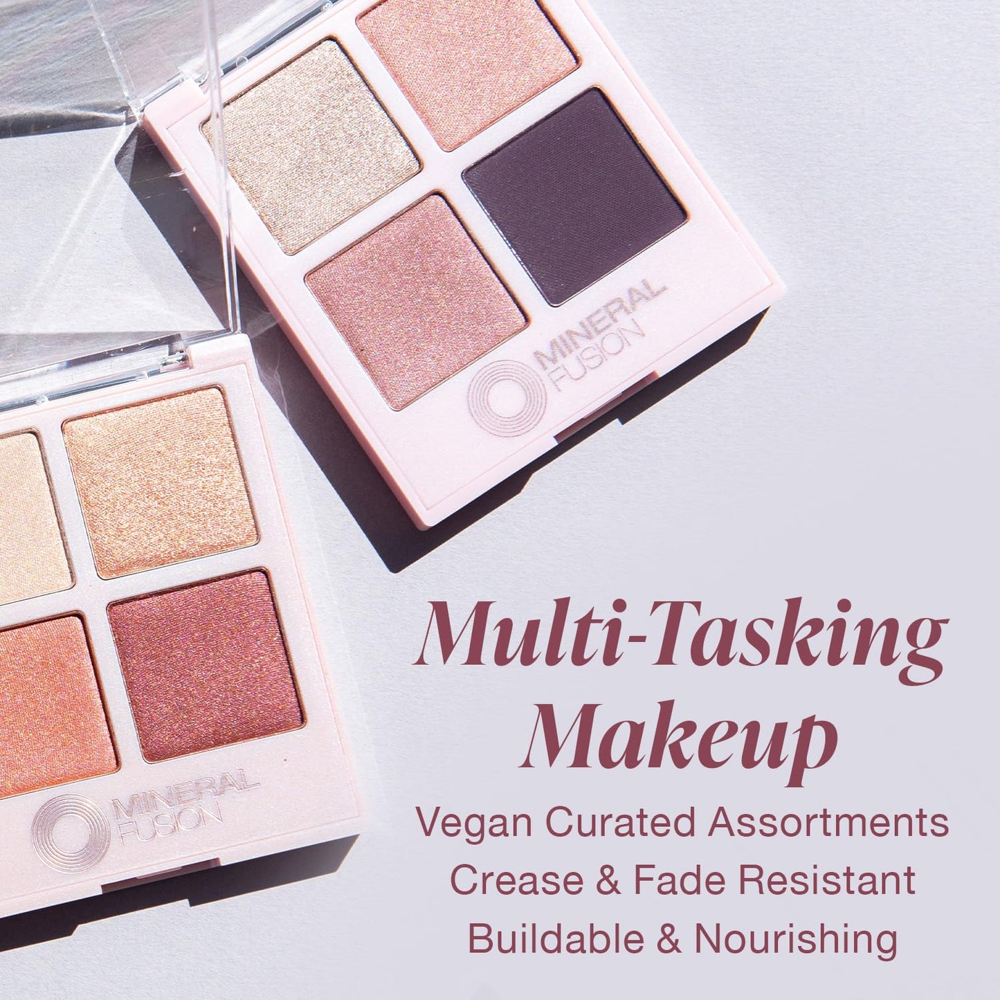 Mineral Fusion Eyeshadow Palette - Four Pressed Powder Shades in Matte, Satin, and Shimmer Finishes - Natural, Lightweight Vegan Eye Makeup Beauty & Personal Care Mineral Fusion