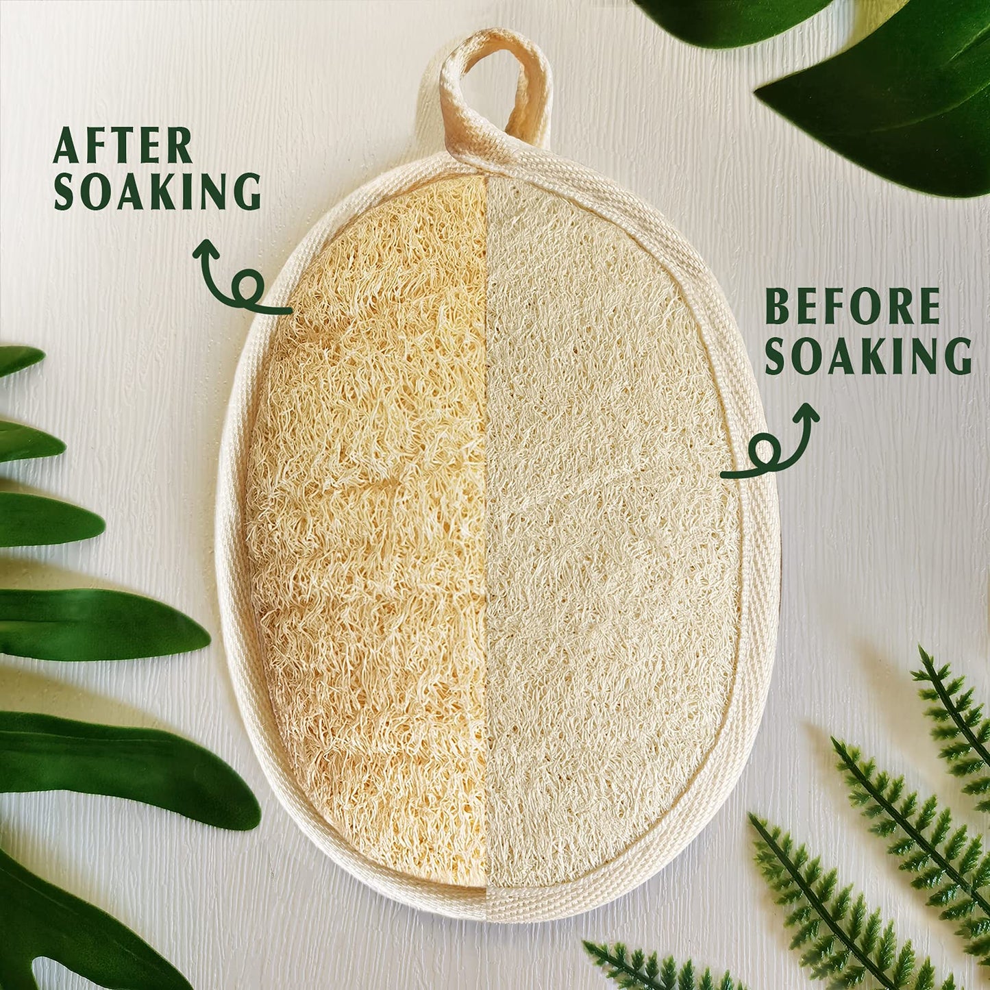 Natural Loofah Sponge Exfoliating Body Scrubber (3 Pack),Made with Eco-Friendly and Biodegradable Shower Luffa Sponge, Loofah for Women and Men, Beige Beauty & Personal Care YIQINGJIE