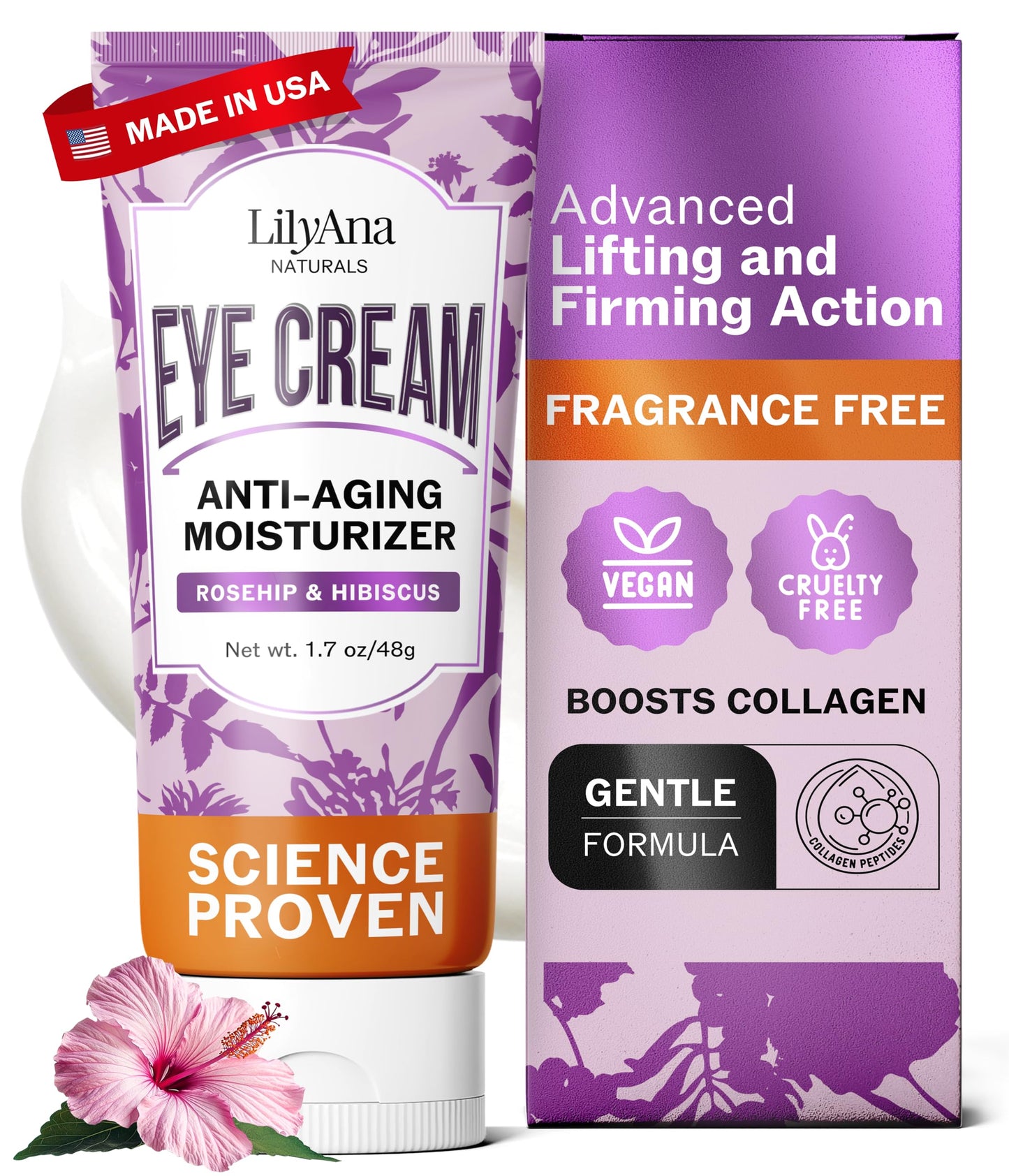 LilyAna Naturals Eye Cream for Dark Circles and Puffiness, Under Eye Cream for Wrinkles and Bags, Anti Aging - helps Improve Dryness; for Sensitive Beauty & Personal Care LilyAna Naturals
