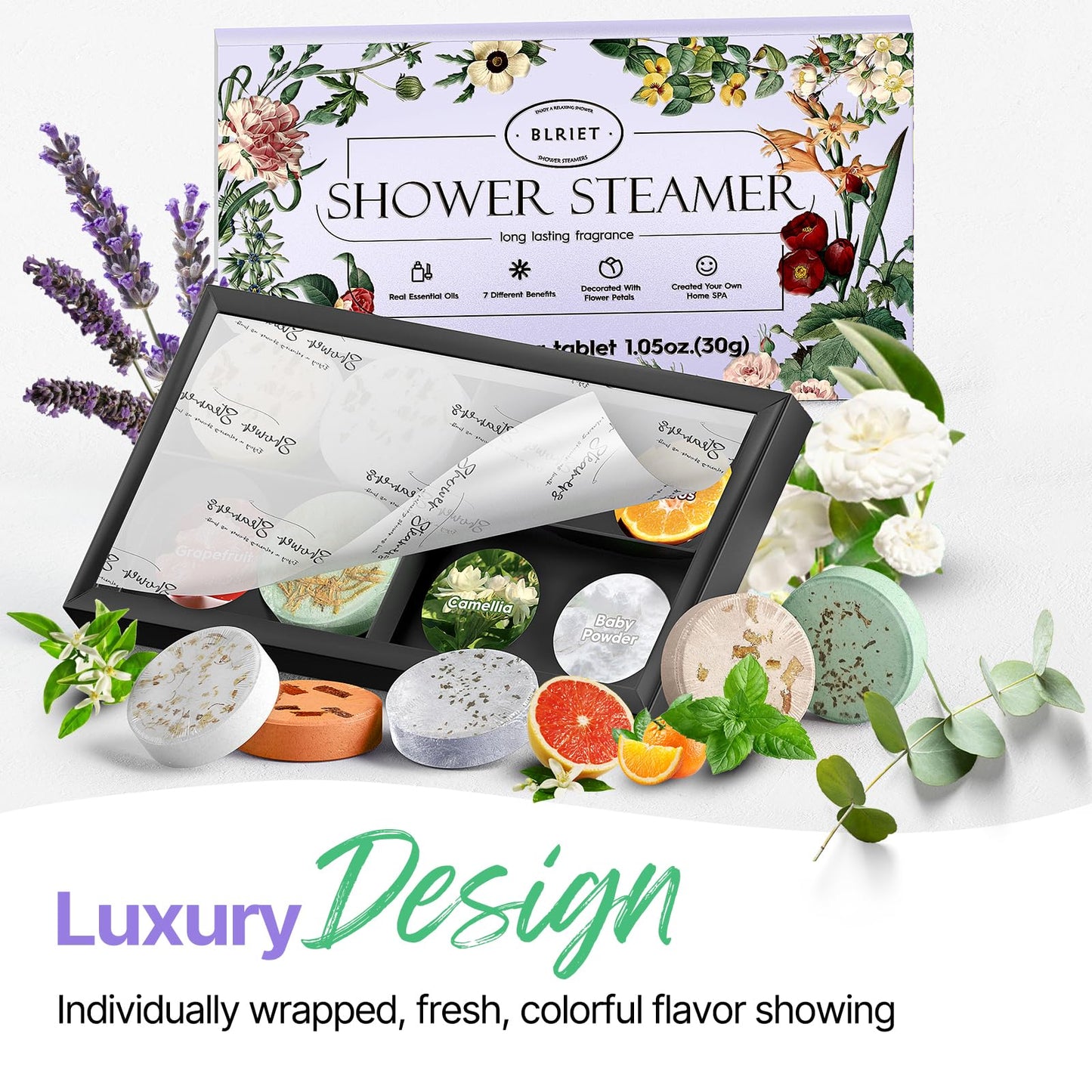 Shower Steamers Aromatherapy Blriet Gifts for Women, Teen Girls, Wife, Her, Mom, Father Days, Daughter, Grandma Basket Stuffers Birthday Gifts Beauty and Personal Care BLRIET