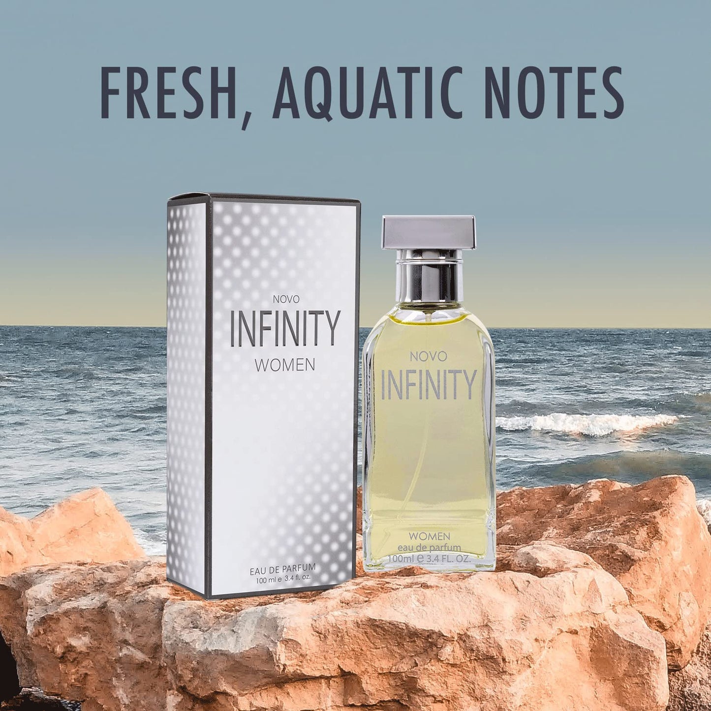 NovoGlow Novo Infinity for Women - 3.4 Fluid Ounce Eau De Parfum Spray for Women - Refreshing Mix of Citrus Floral & Musk Fragrances Smell Fresh All Beauty & Personal Care NovoGlow