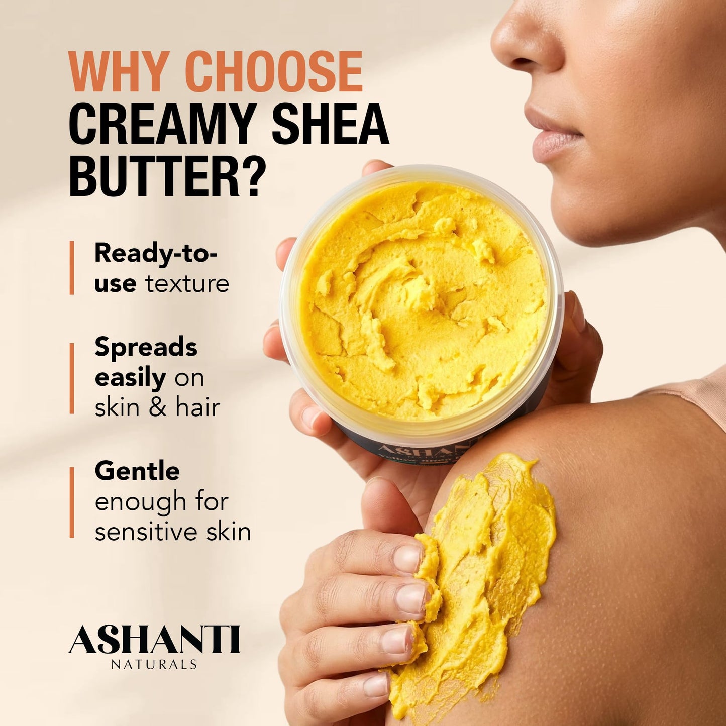 Ashanti Naturals Yellow Raw Shea Butter | Unrefined African Shea Butter | Creamy Moisturizer for Easy Application - 8 oz Beauty & Personal Care Ashanti Naturals