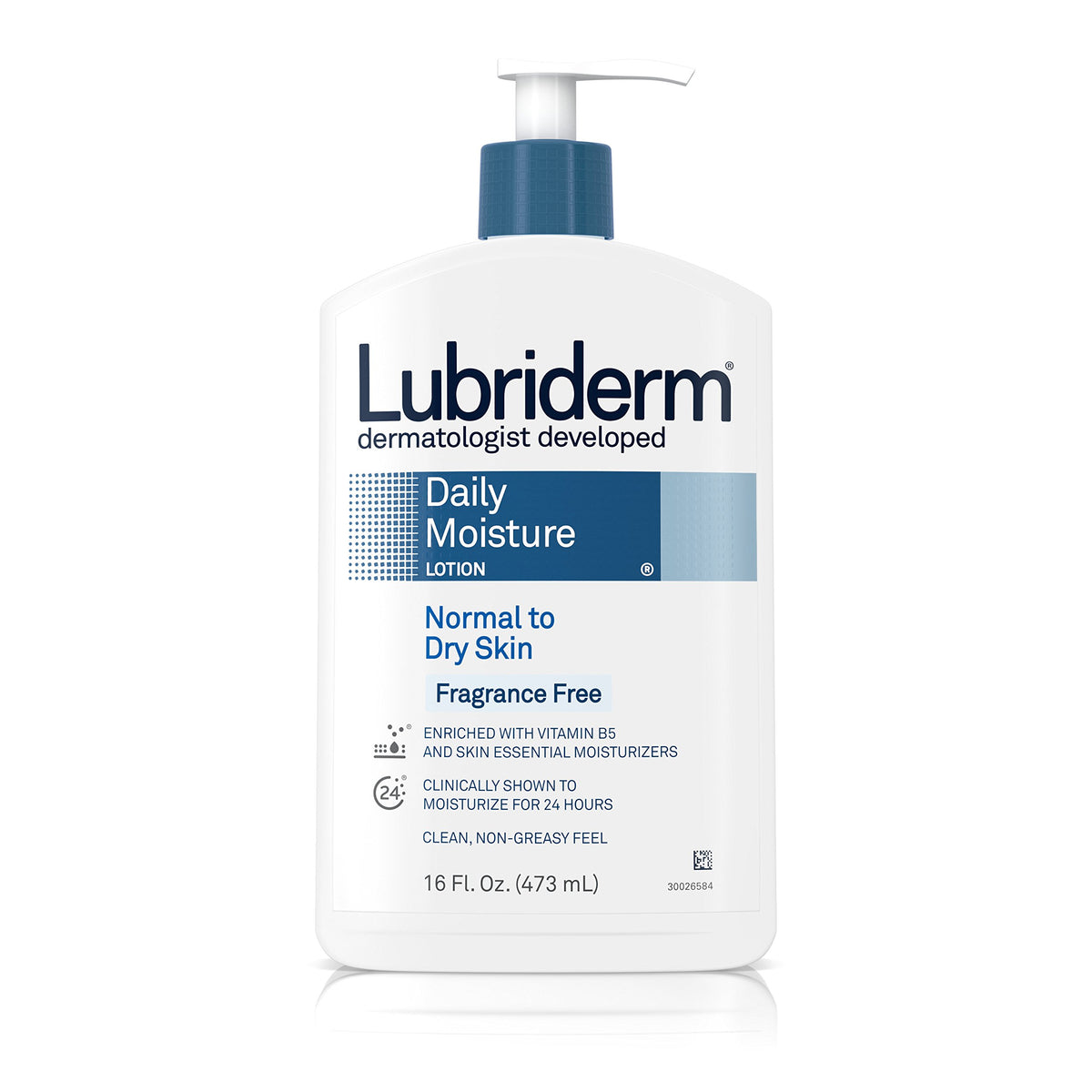Lubriderm Daily Moisture Lotion, Fragrance-Free, 16 Fl. Oz (Pack of 6)